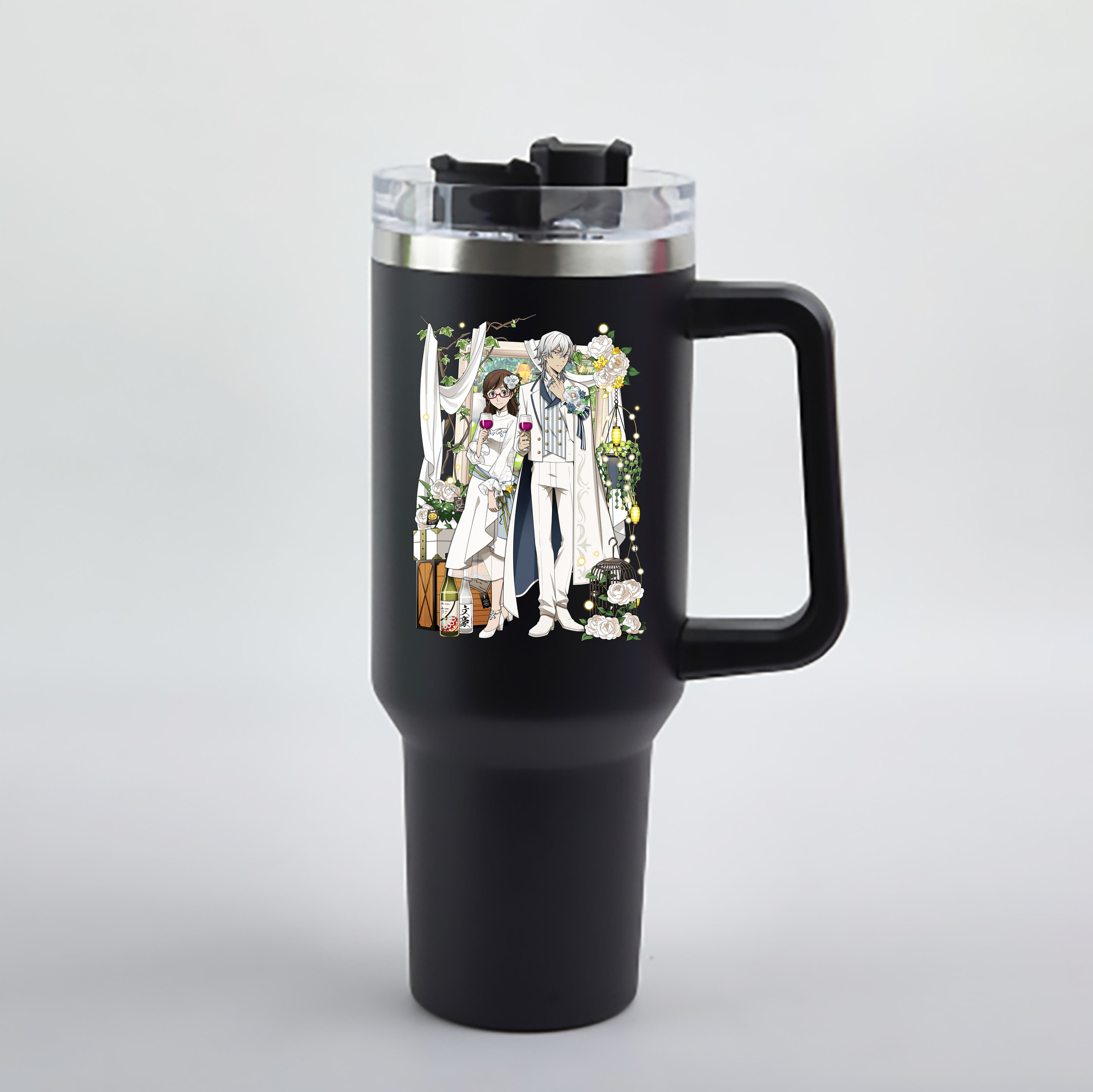 （画像用） 文豪ストレイドッグス Bungo Stray Dogs 1200mL車用タンブラー - クリスタルステッカー（プラスチックストロー付き）