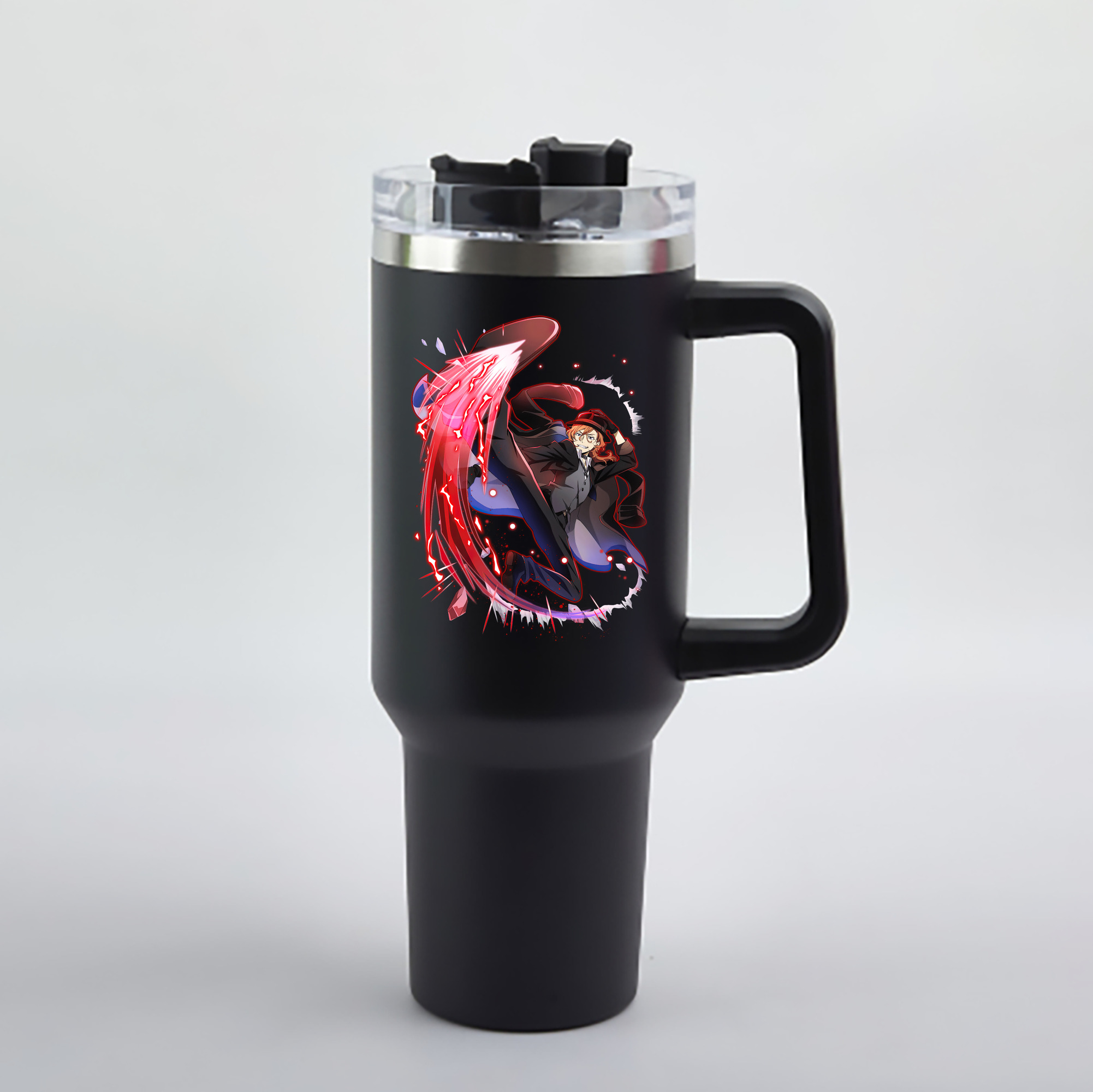 （画像用） 文豪ストレイドッグス Bungo Stray Dogs 1200mL車用タンブラー - クリスタルステッカー（プラスチックストロー付き）