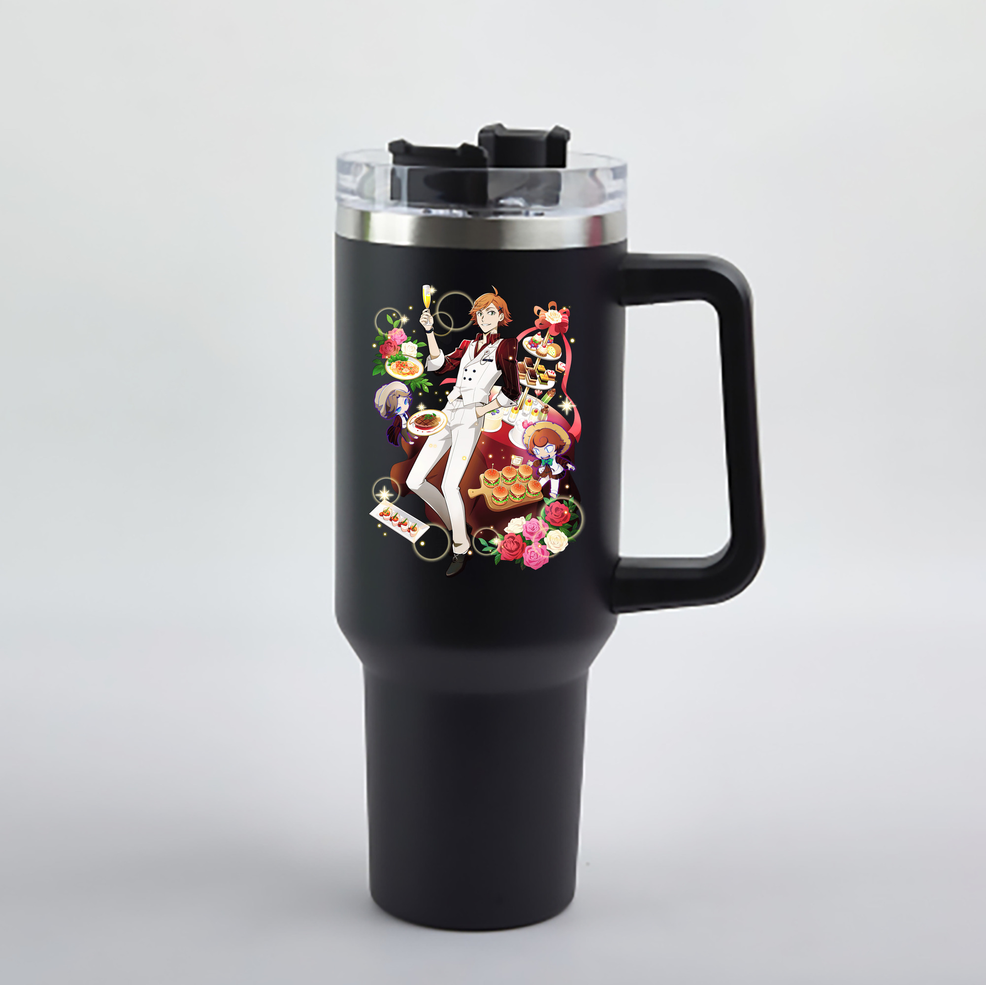 （画像用） 文豪ストレイドッグス Bungo Stray Dogs 1200mL車用タンブラー - クリスタルステッカー（プラスチックストロー付き）