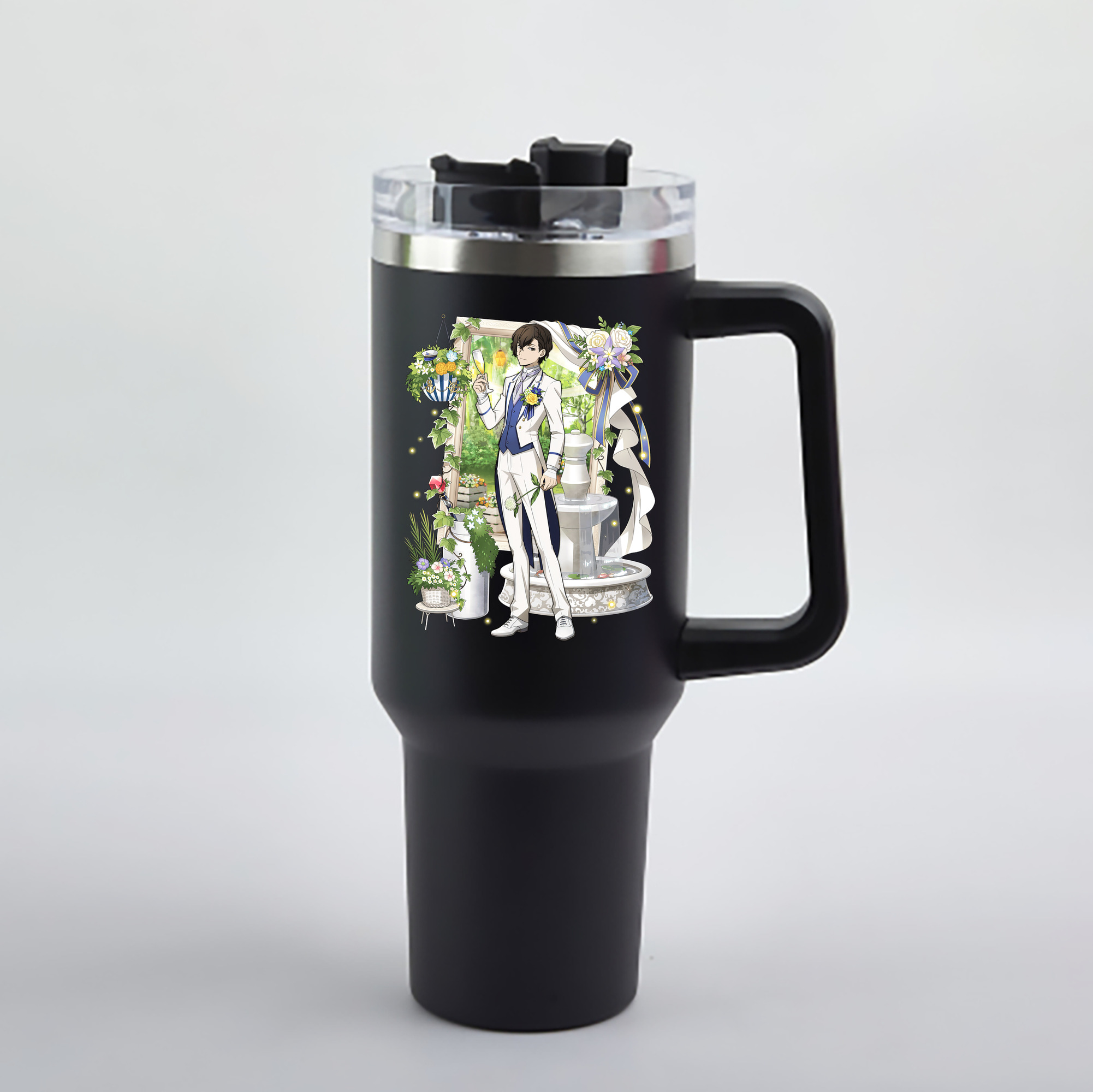 （画像用） 文豪ストレイドッグス Bungo Stray Dogs 1200mL車用タンブラー - クリスタルステッカー（プラスチックストロー付き）