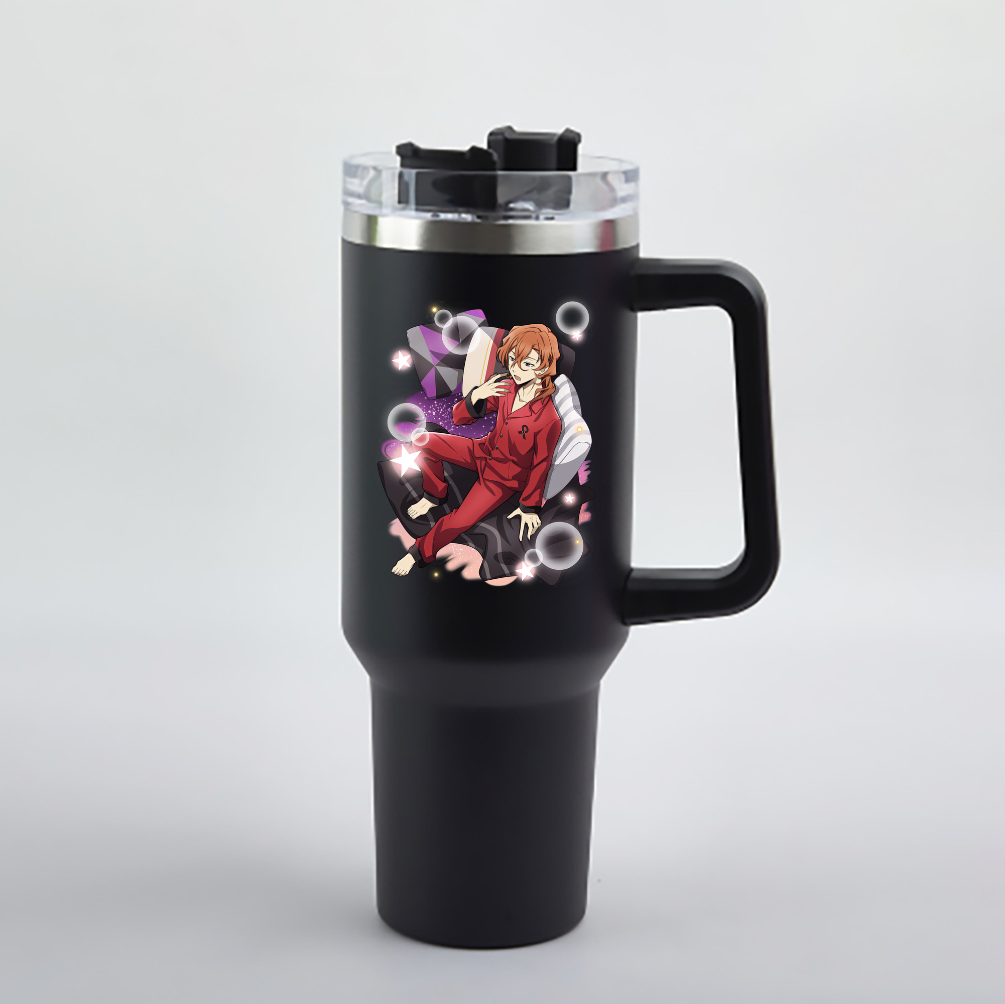 （画像用） 文豪ストレイドッグス Bungo Stray Dogs 1200mL車用タンブラー - クリスタルステッカー（プラスチックストロー付き）