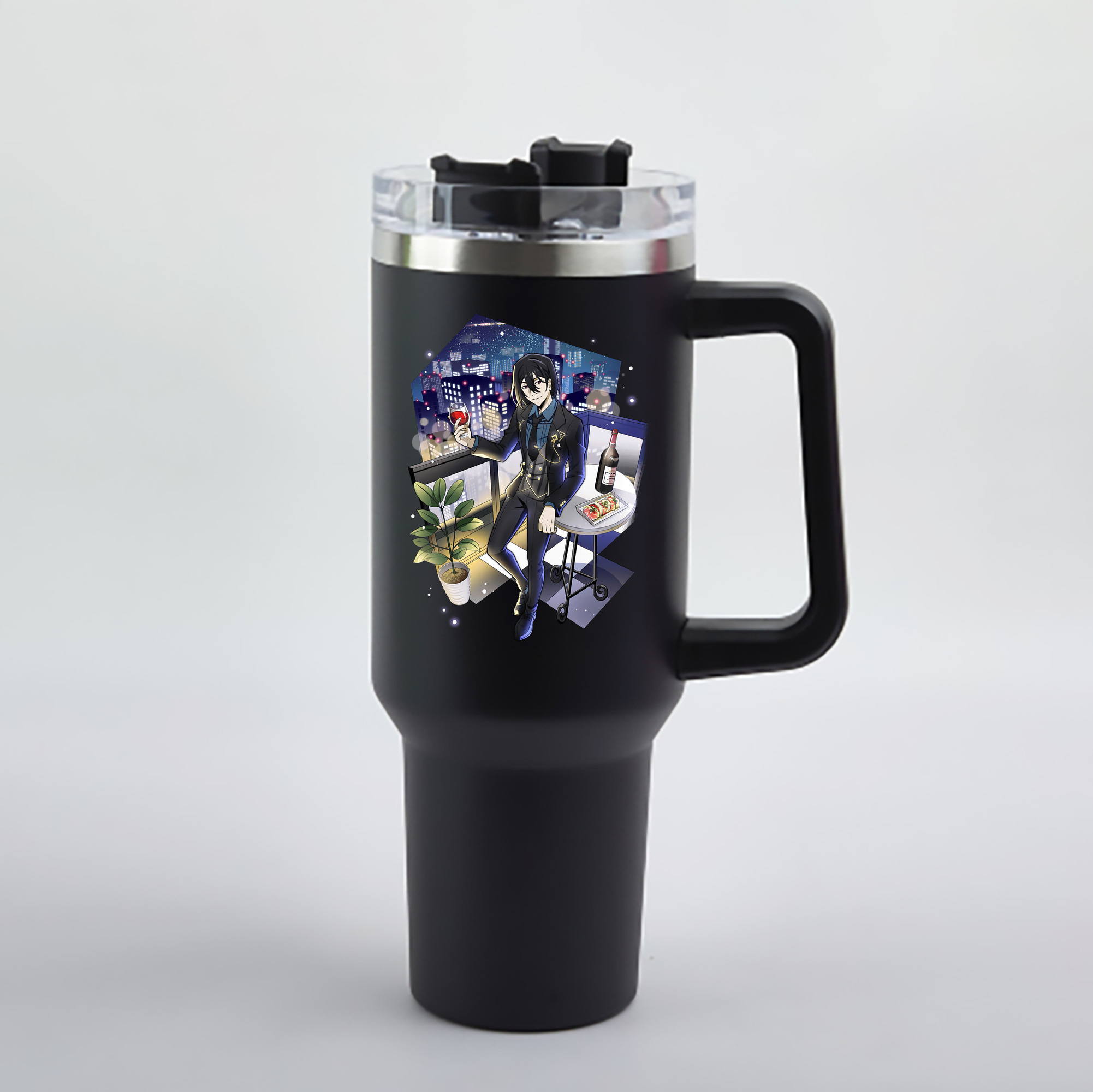 （画像用） 文豪ストレイドッグス Bungo Stray Dogs 1200mL車用タンブラー - クリスタルステッカー（プラスチックストロー付き）