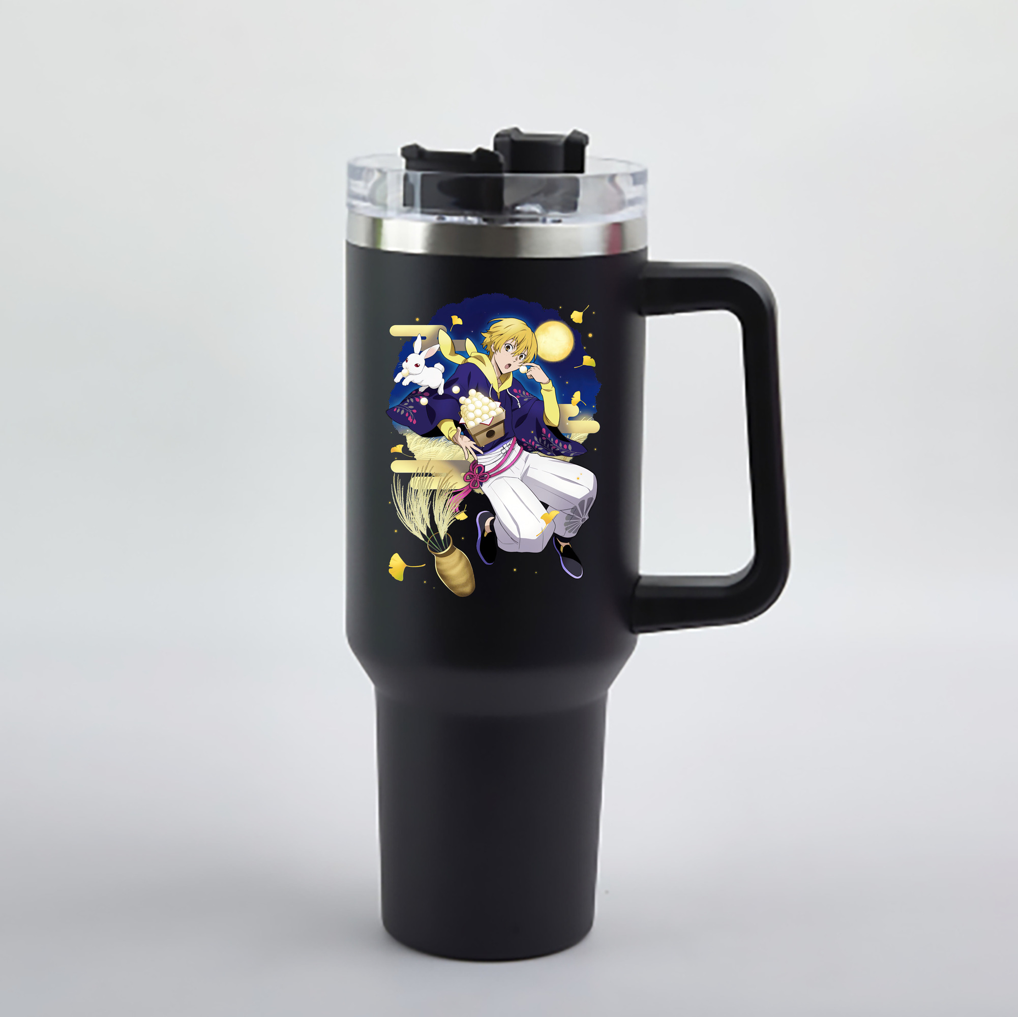 （画像用） 文豪ストレイドッグス Bungo Stray Dogs 1200mL車用タンブラー - クリスタルステッカー（プラスチックストロー付き）