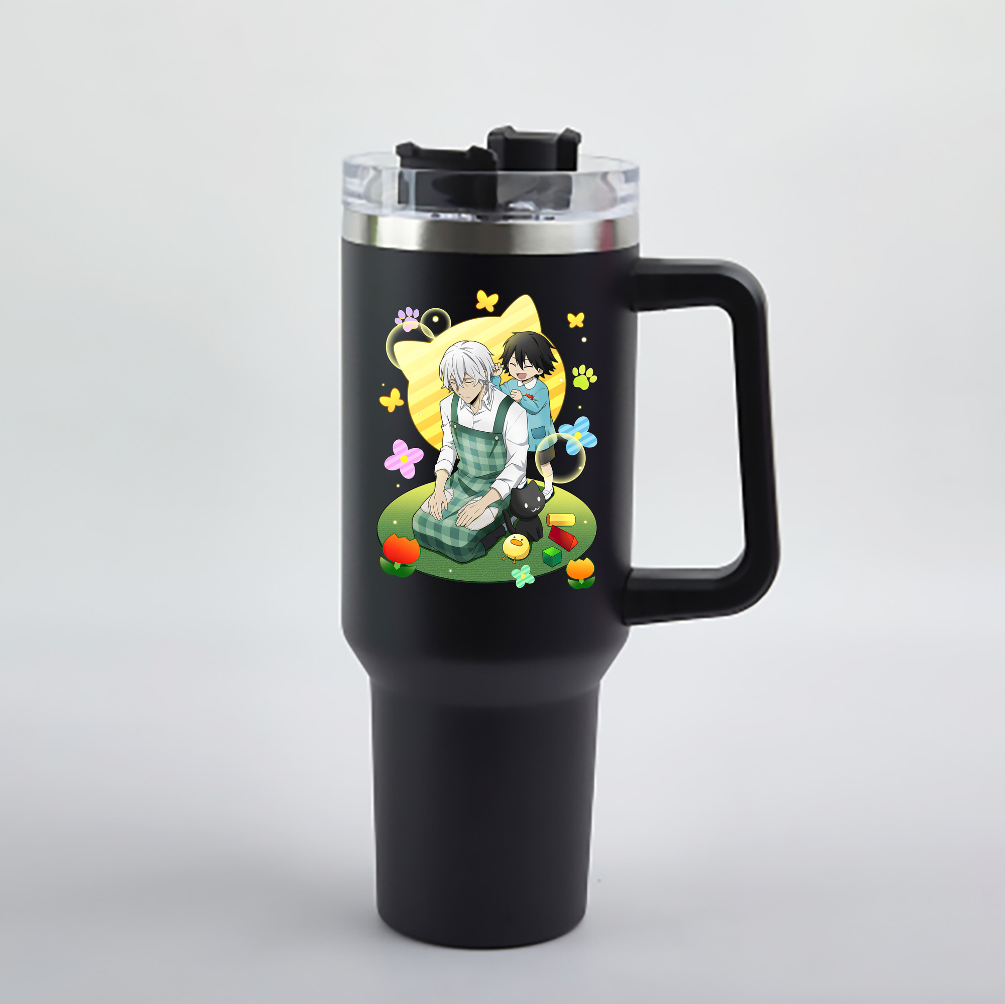 （画像用） 文豪ストレイドッグス Bungo Stray Dogs 1200mL車用タンブラー - クリスタルステッカー（プラスチックストロー付き）