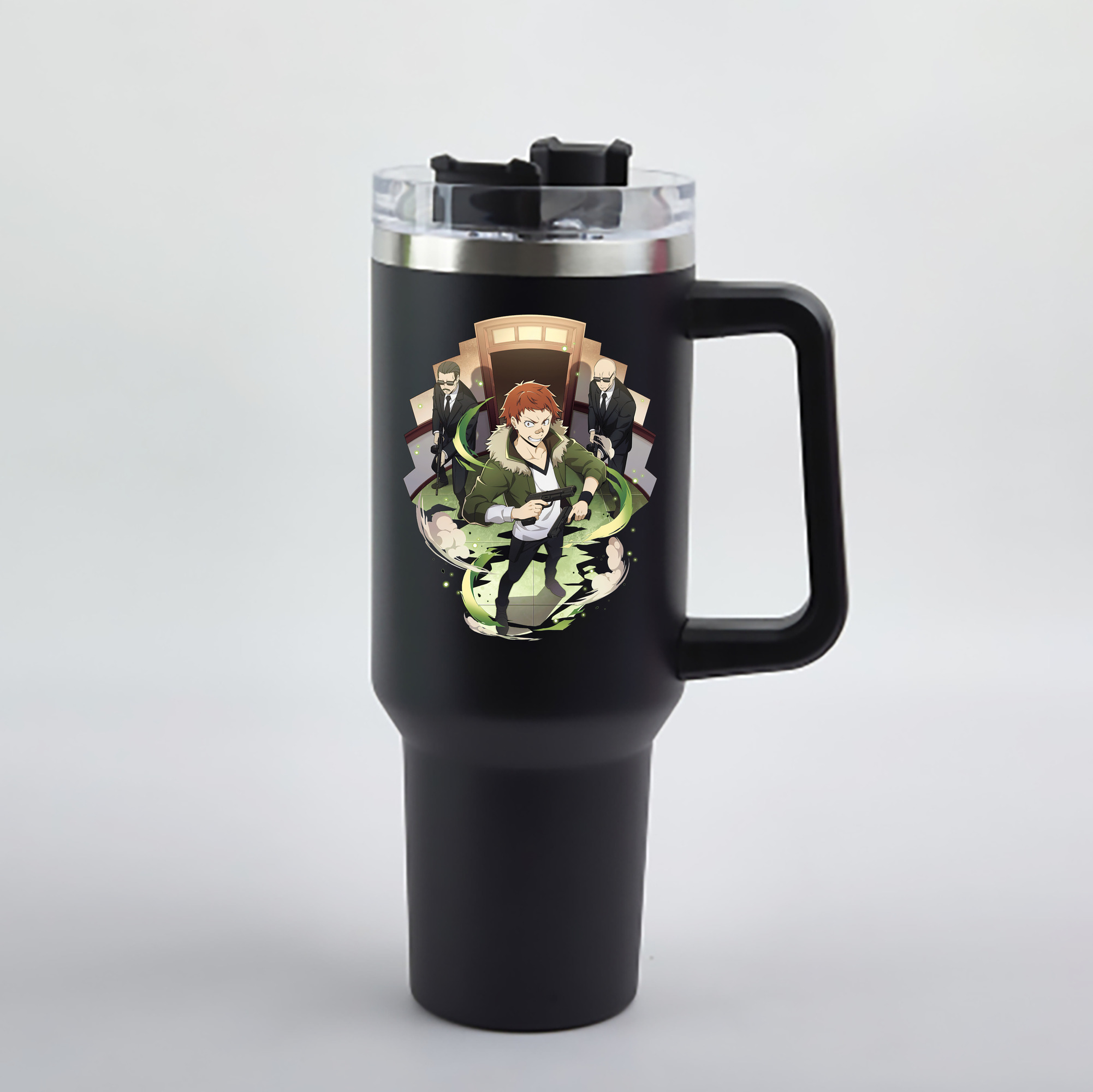 （画像用） 文豪ストレイドッグス Bungo Stray Dogs 1200mL車用タンブラー - クリスタルステッカー（プラスチックストロー付き）