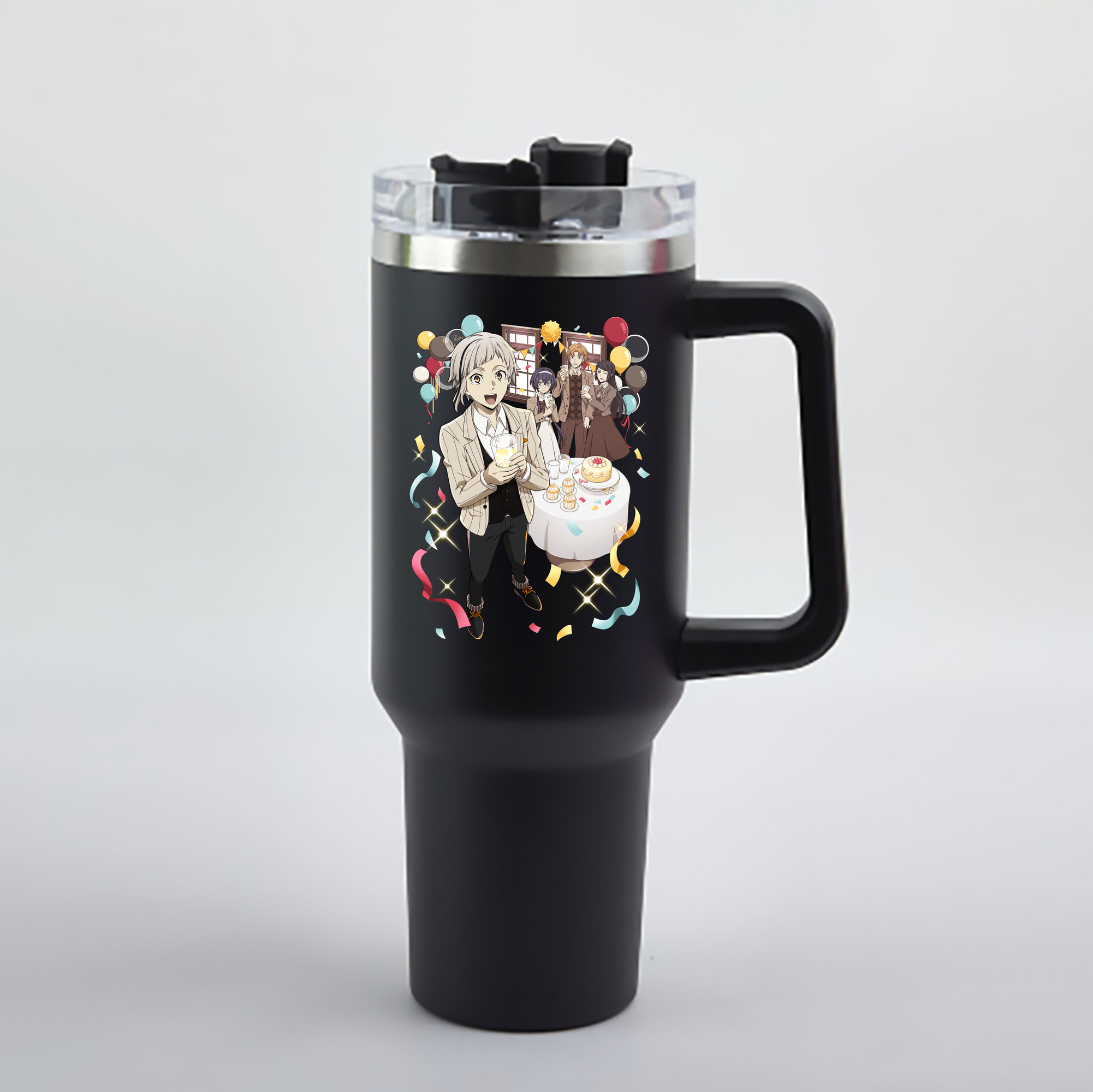 （画像用） 文豪ストレイドッグス Bungo Stray Dogs 1200mL車用タンブラー - クリスタルステッカー（プラスチックストロー付き）