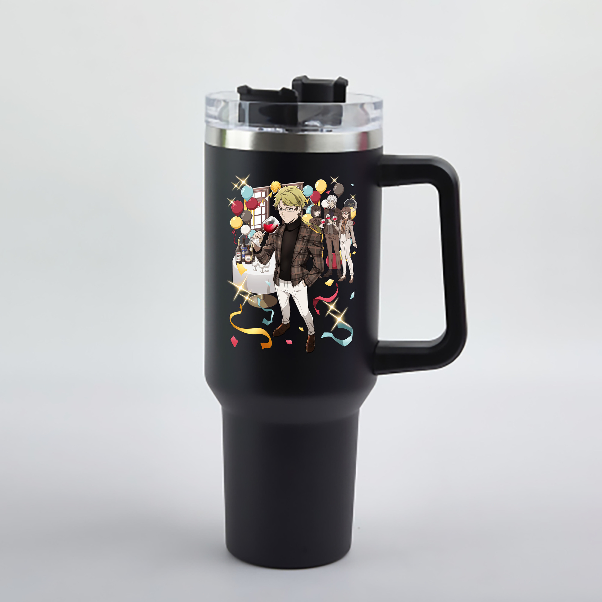 （画像用） 文豪ストレイドッグス Bungo Stray Dogs 1200mL車用タンブラー - クリスタルステッカー（プラスチックストロー付き）
