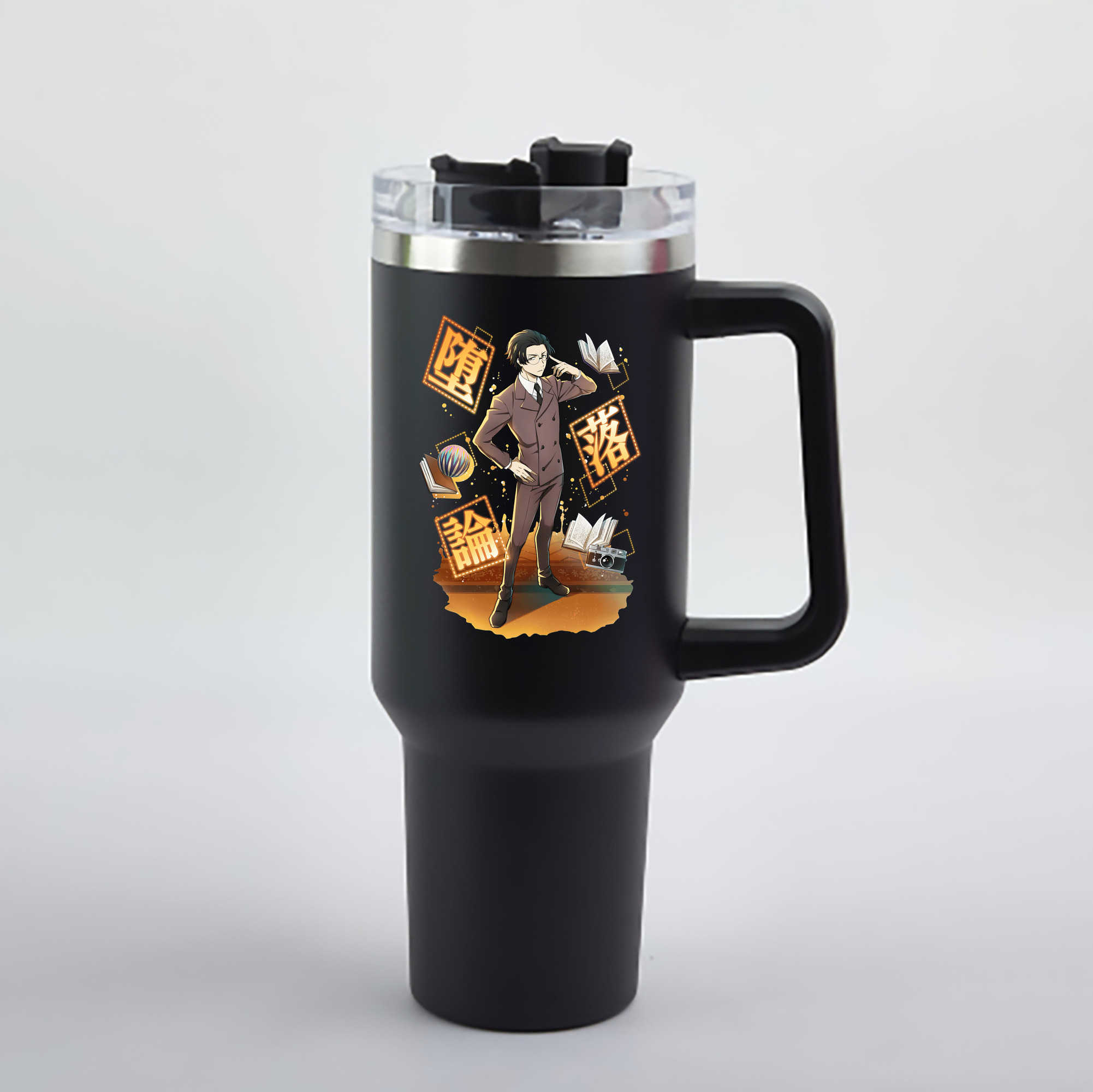 （画像用） 文豪ストレイドッグス Bungo Stray Dogs 1200mL車用タンブラー - クリスタルステッカー（プラスチックストロー付き）