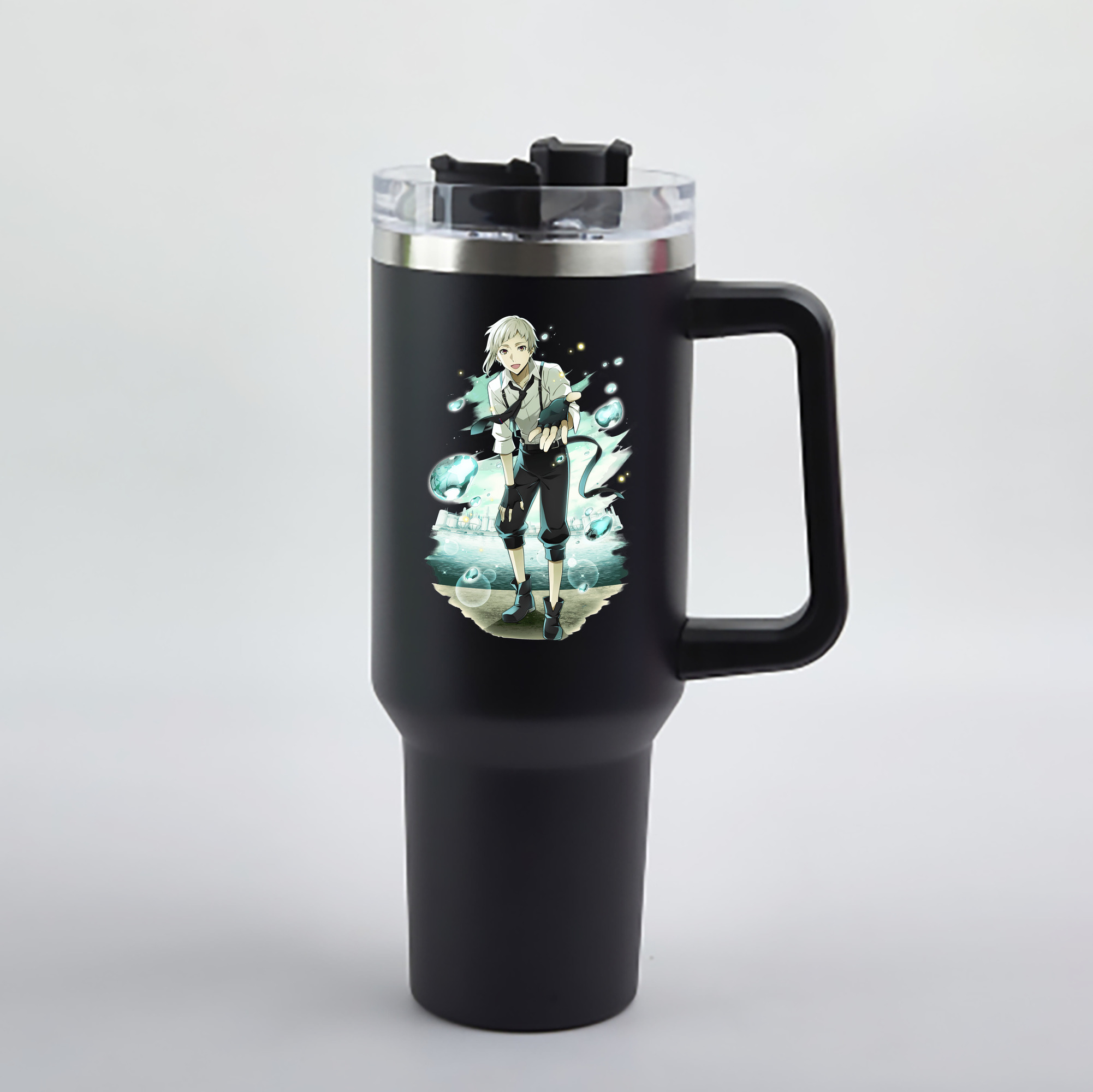 （画像用） 文豪ストレイドッグス Bungo Stray Dogs 1200mL車用タンブラー - クリスタルステッカー（プラスチックストロー付き）