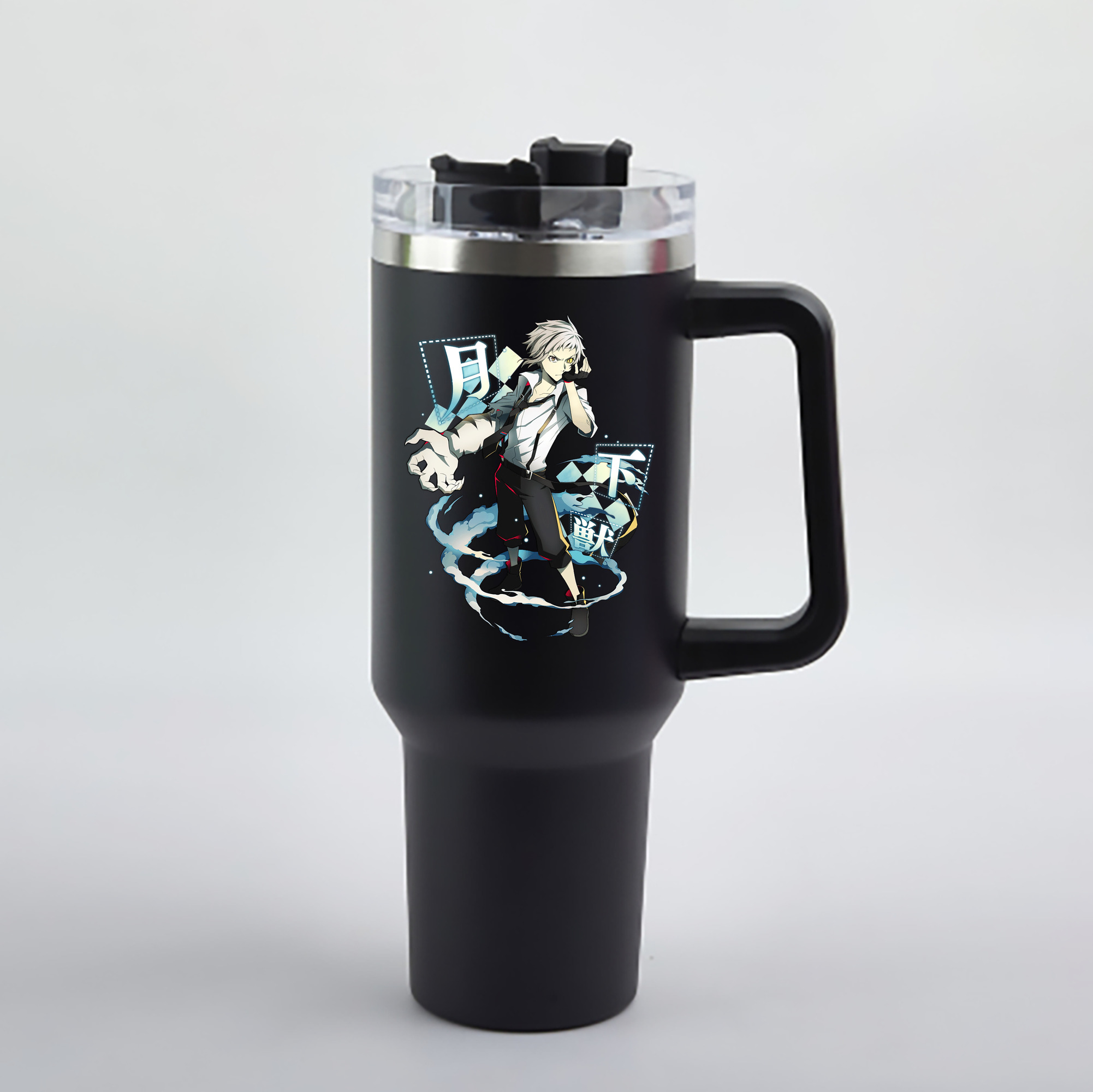 （画像用） 文豪ストレイドッグス Bungo Stray Dogs 1200mL車用タンブラー - クリスタルステッカー（プラスチックストロー付き）
