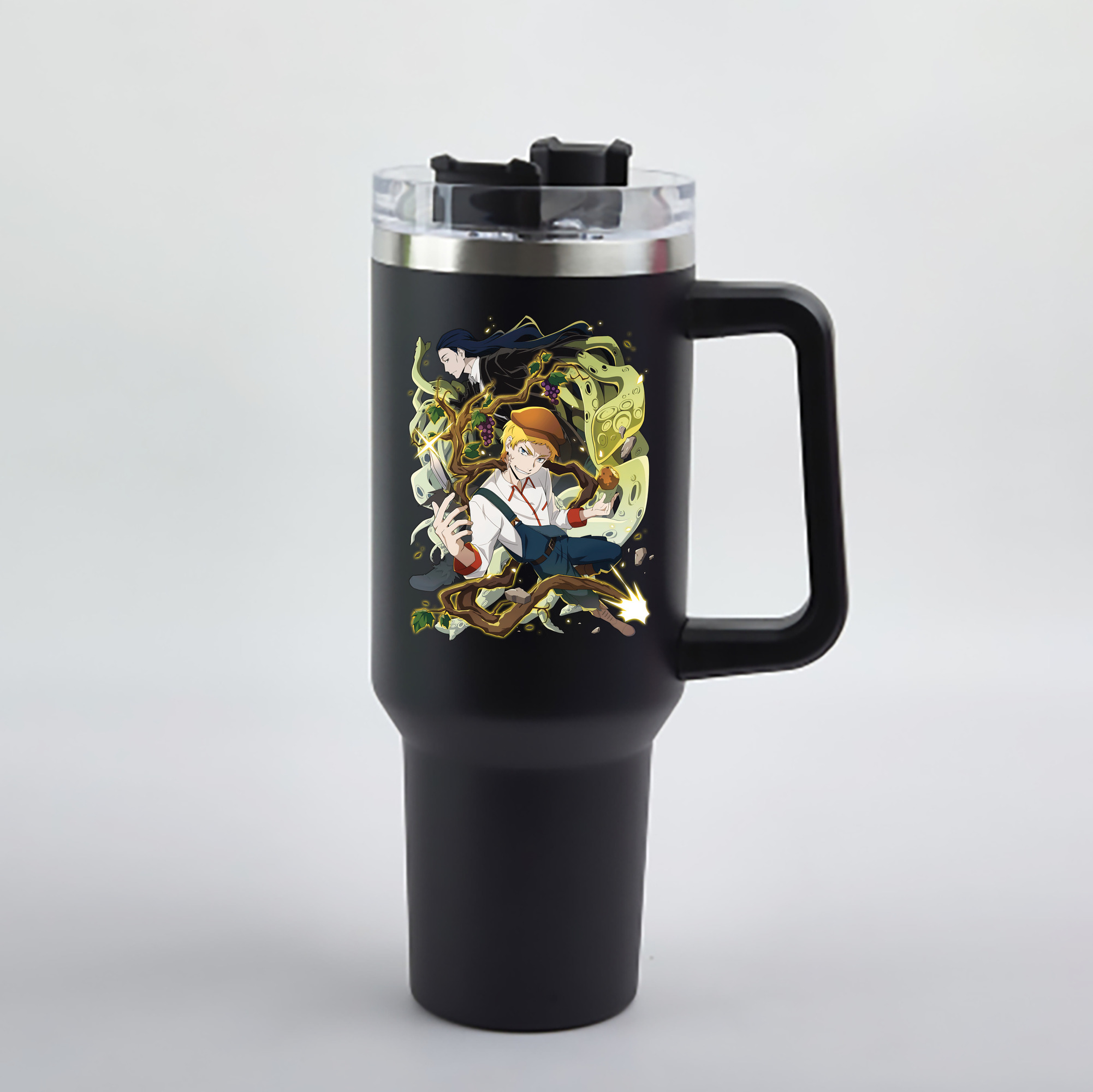 （画像用） 文豪ストレイドッグス Bungo Stray Dogs 1200mL車用タンブラー - クリスタルステッカー（プラスチックストロー付き）