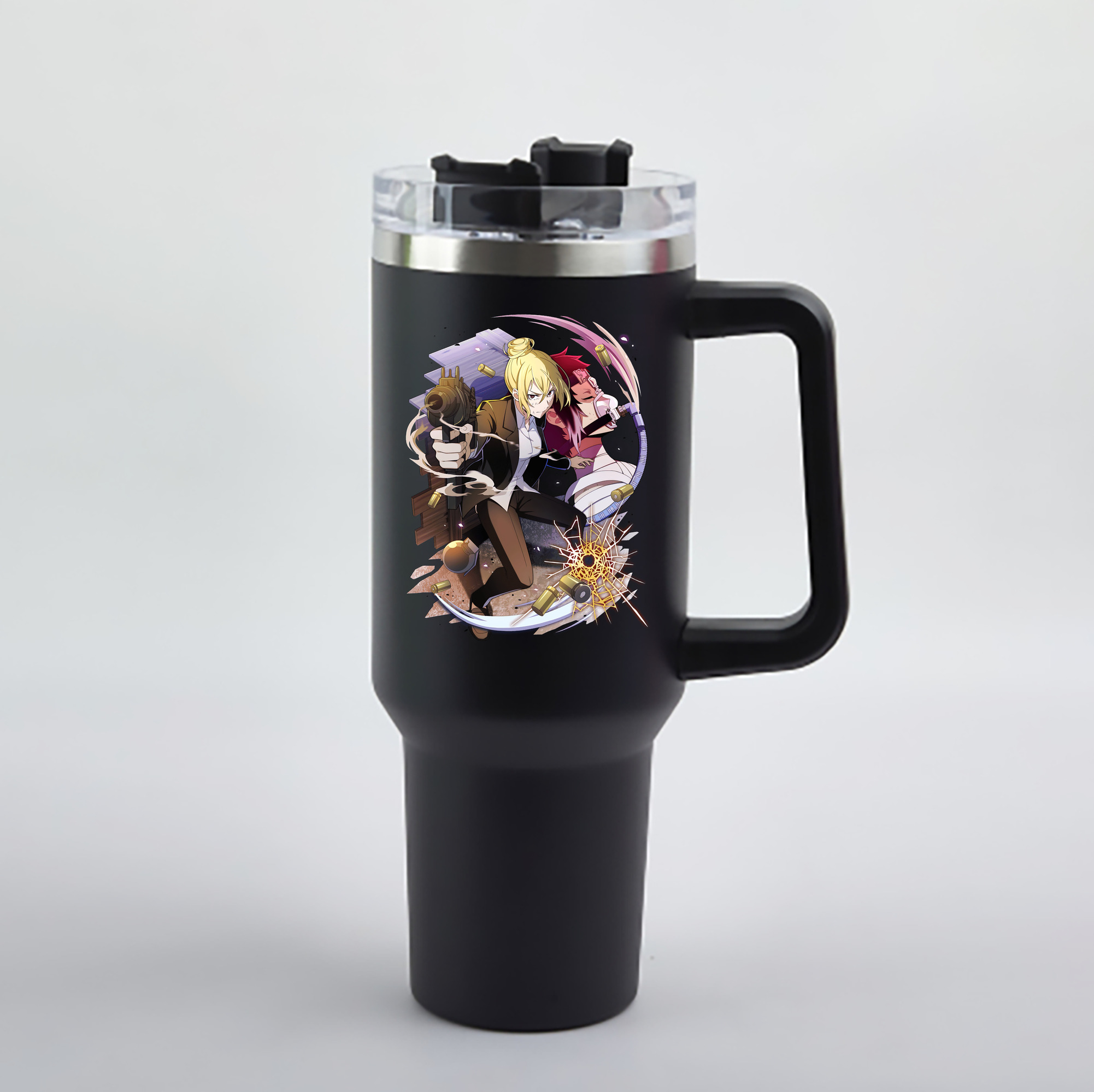 （画像用） 文豪ストレイドッグス Bungo Stray Dogs 1200mL車用タンブラー - クリスタルステッカー（プラスチックストロー付き）