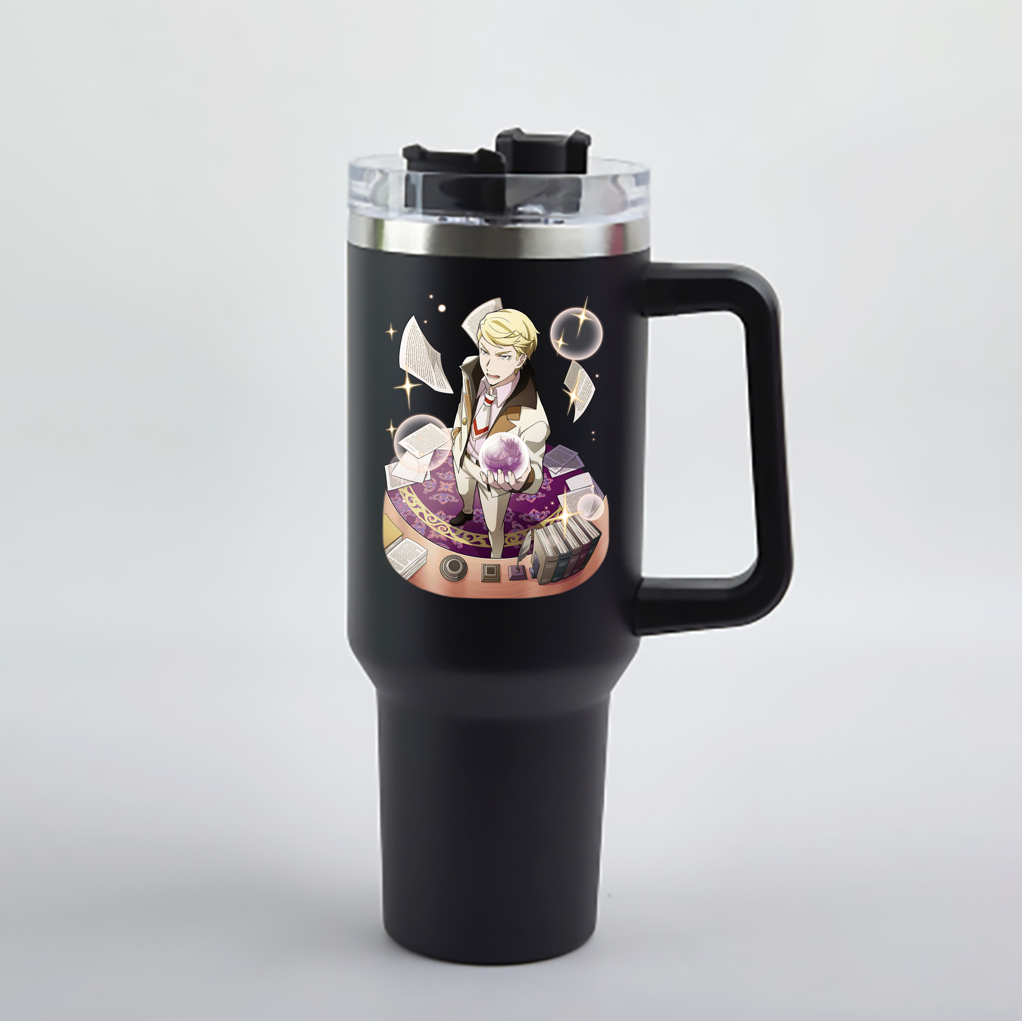 （画像用） 文豪ストレイドッグス Bungo Stray Dogs 1200mL車用タンブラー - クリスタルステッカー（プラスチックストロー付き）