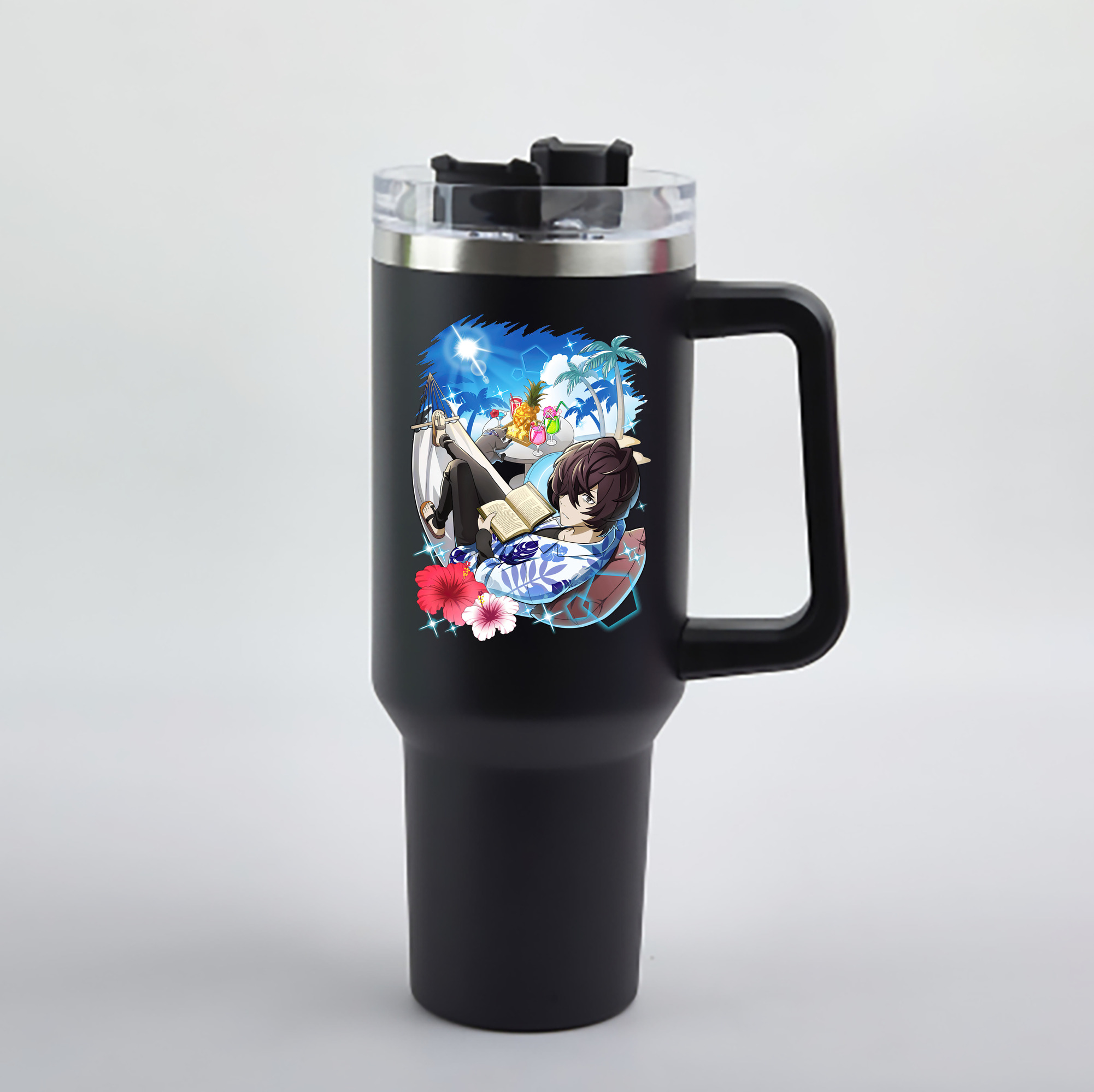 （画像用） 文豪ストレイドッグス Bungo Stray Dogs 1200mL車用タンブラー - クリスタルステッカー（プラスチックストロー付き）
