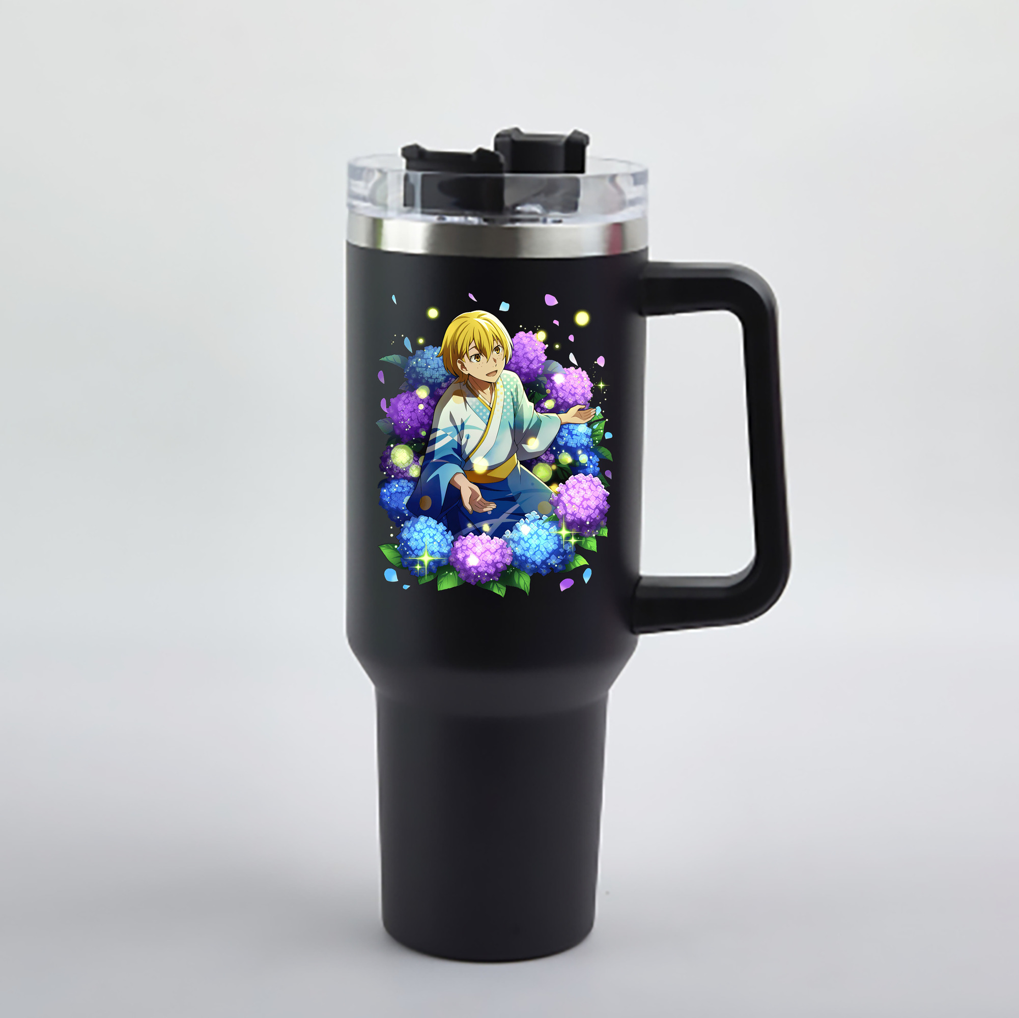 （画像用） 文豪ストレイドッグス Bungo Stray Dogs 1200mL車用タンブラー - クリスタルステッカー（プラスチックストロー付き）