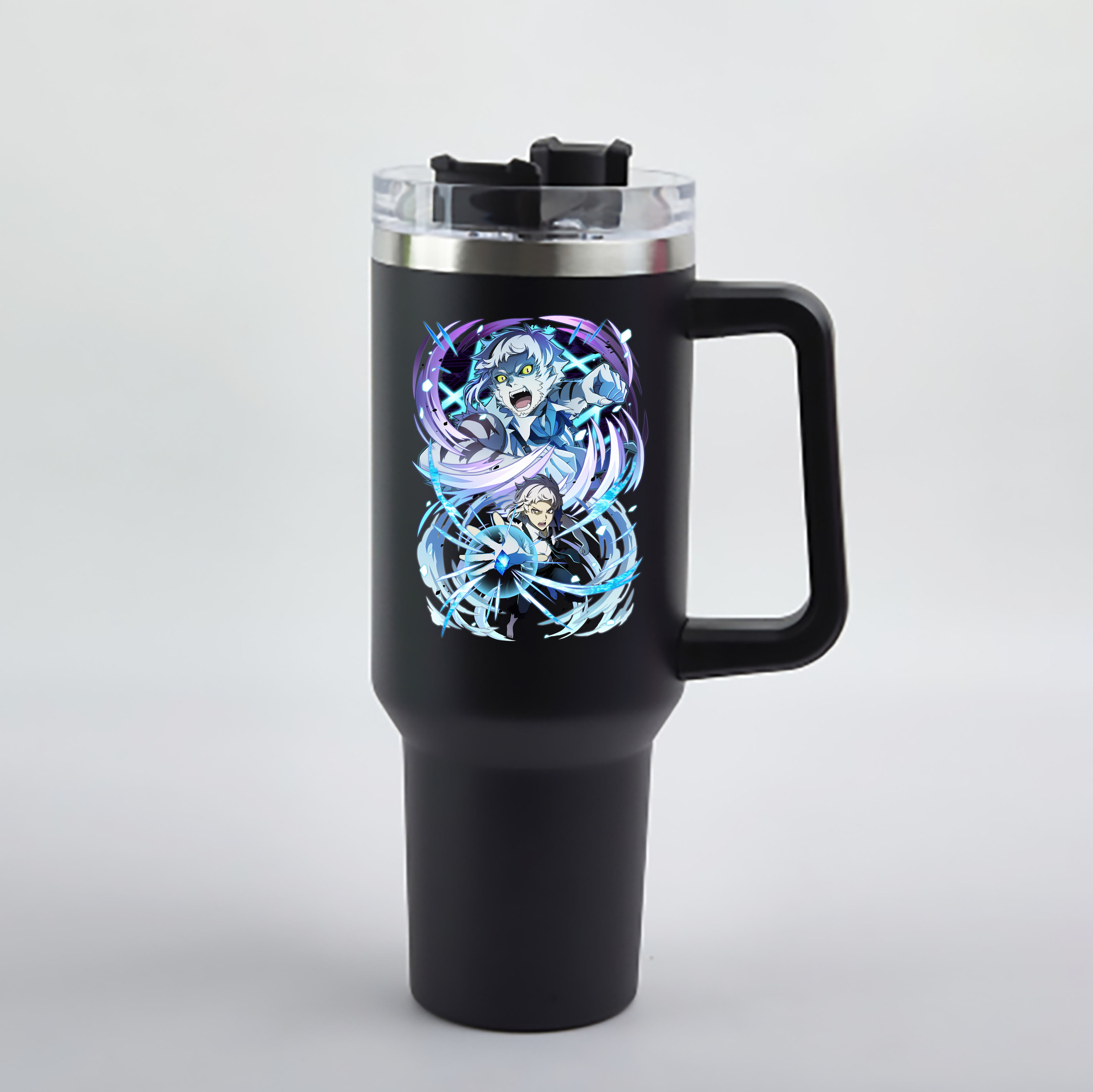 （画像用） 文豪ストレイドッグス Bungo Stray Dogs 1200mL車用タンブラー - クリスタルステッカー（プラスチックストロー付き）