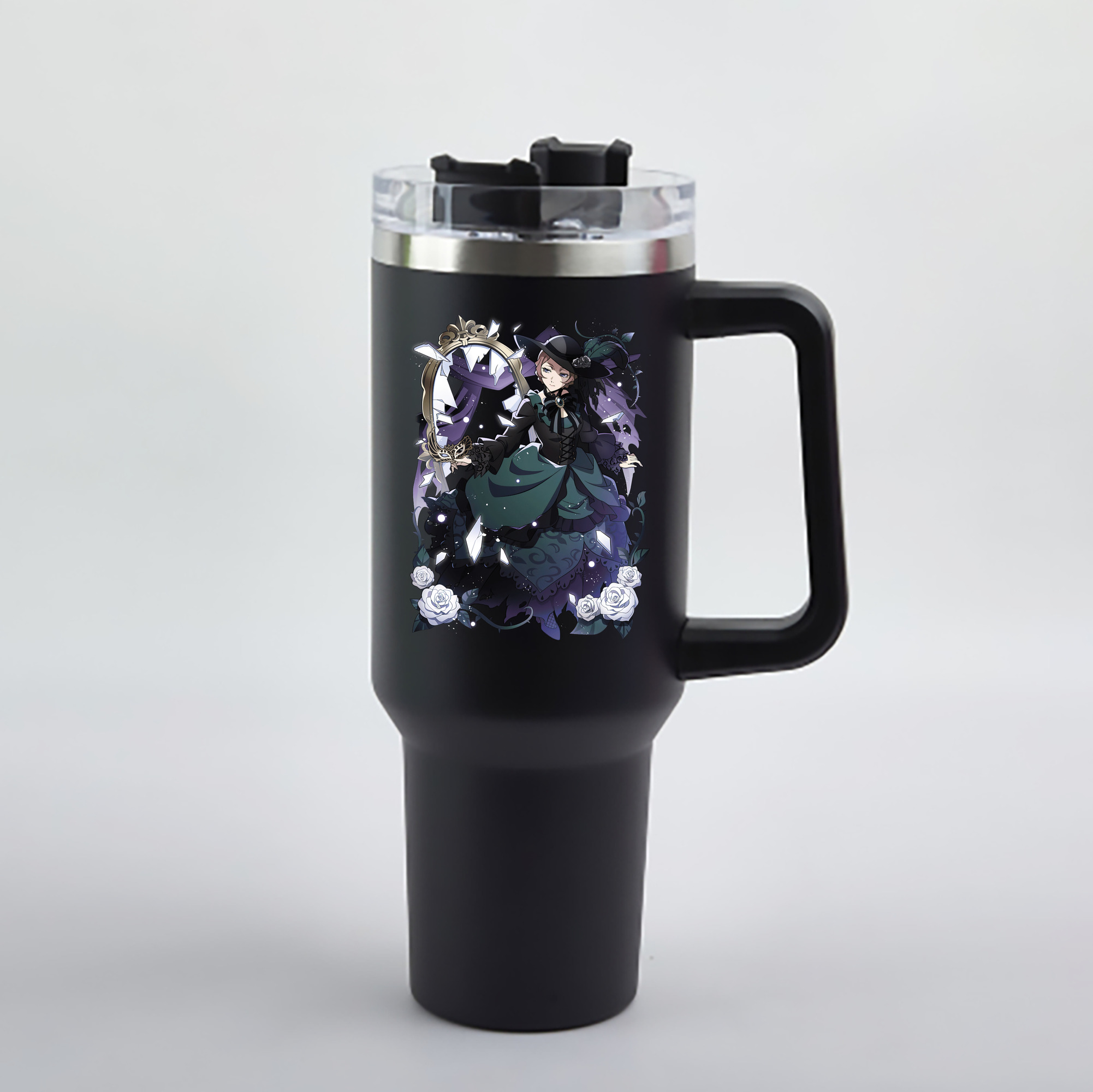 （画像用） 文豪ストレイドッグス Bungo Stray Dogs 1200mL車用タンブラー - クリスタルステッカー（プラスチックストロー付き）