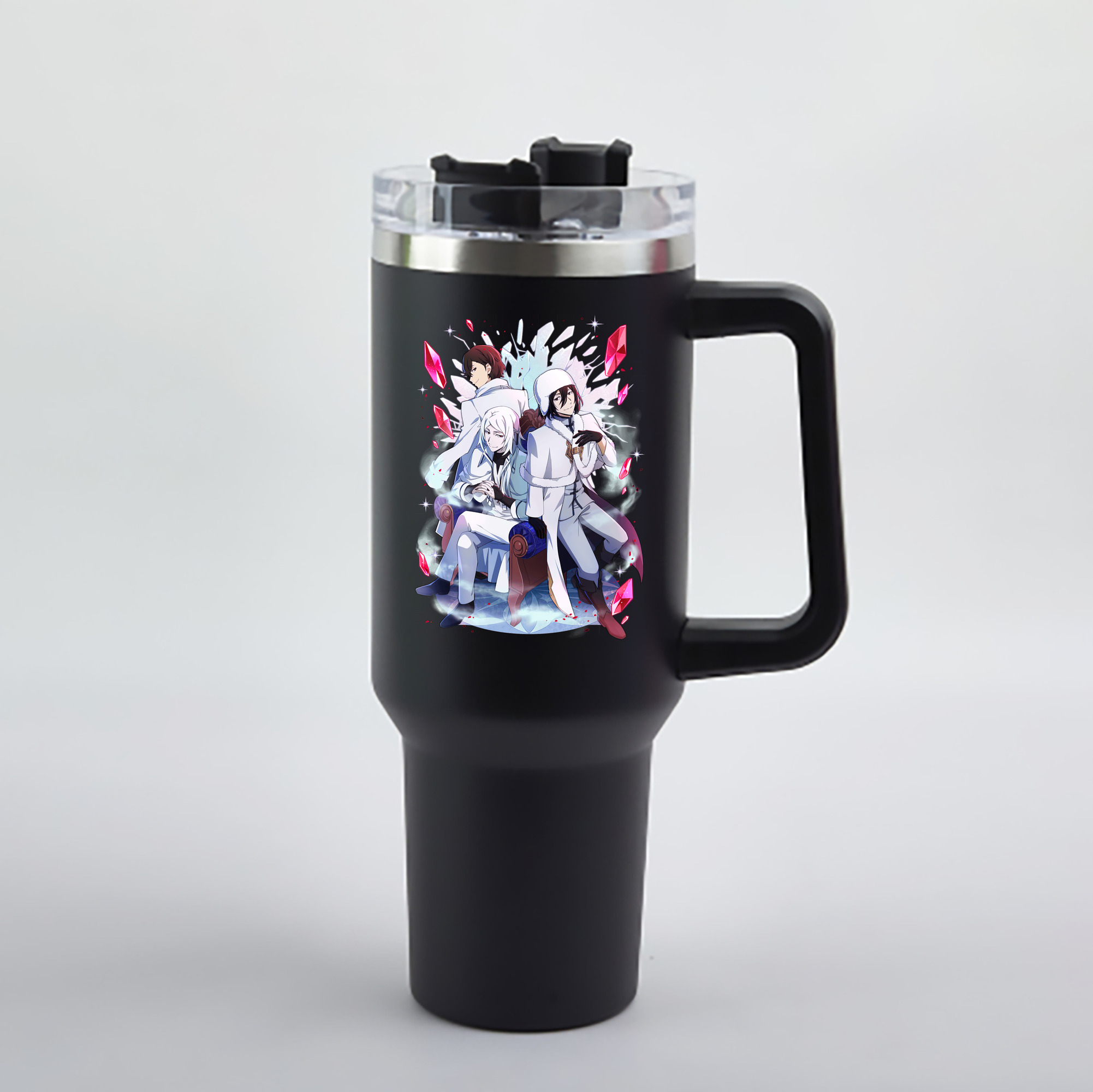 （画像用） 文豪ストレイドッグス Bungo Stray Dogs 1200mL車用タンブラー - クリスタルステッカー（プラスチックストロー付き）