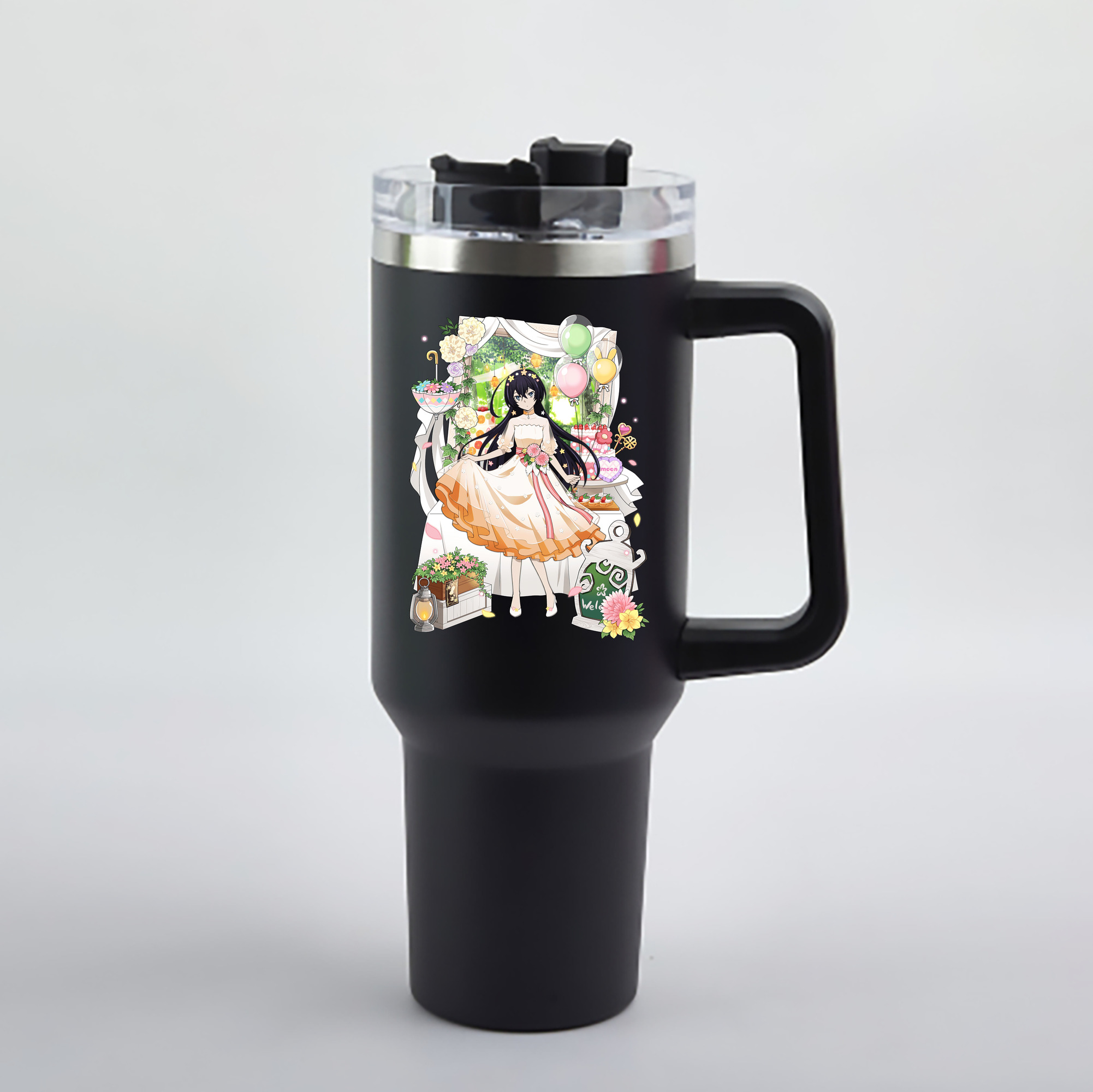 （画像用） 文豪ストレイドッグス Bungo Stray Dogs 1200mL車用タンブラー - クリスタルステッカー（プラスチックストロー付き）