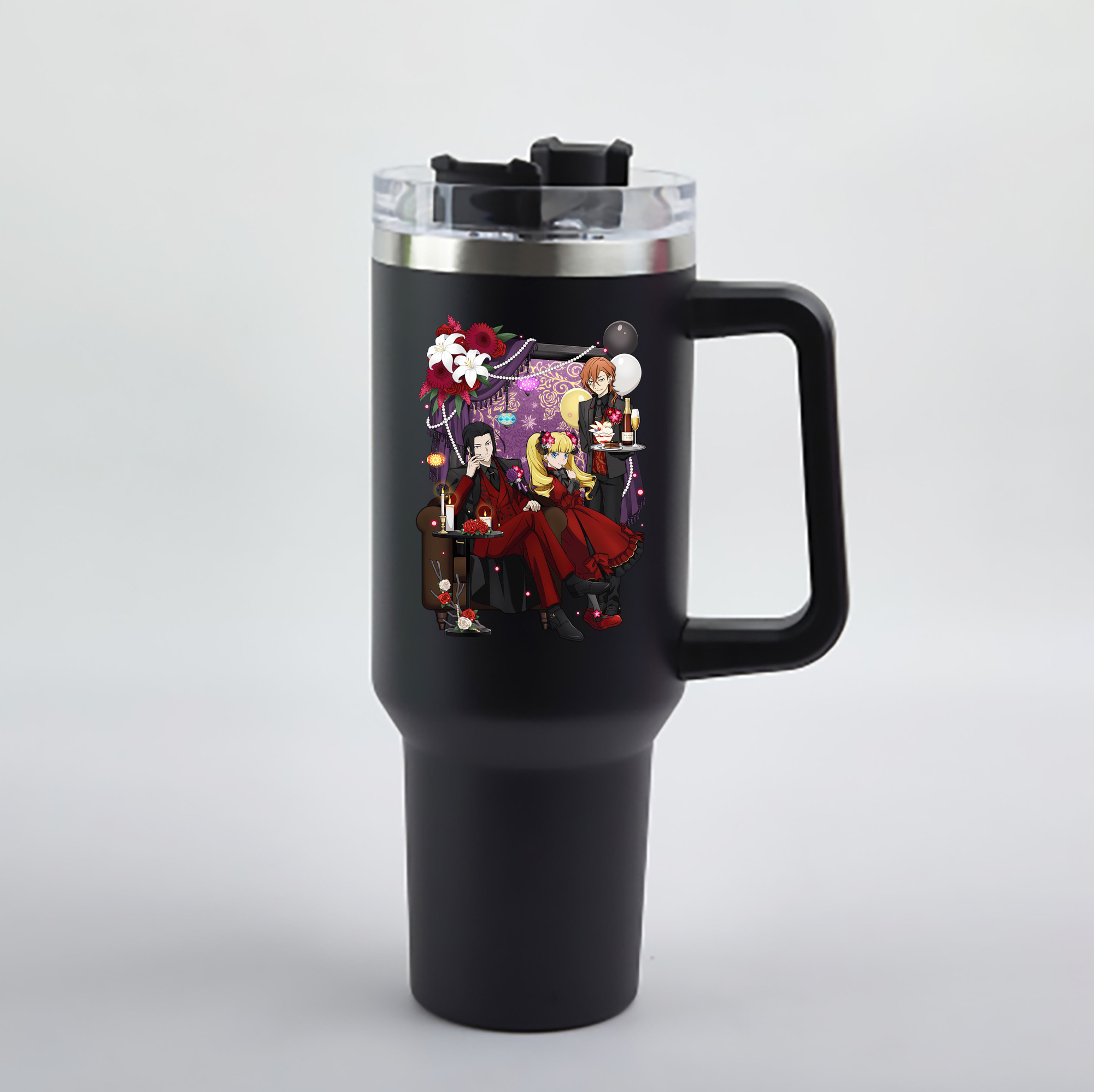 （画像用） 文豪ストレイドッグス Bungo Stray Dogs 1200mL車用タンブラー - クリスタルステッカー（プラスチックストロー付き）