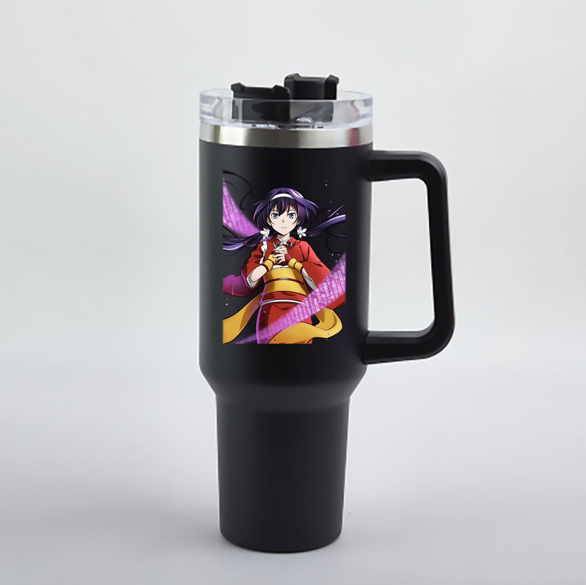 （画像用） 文豪ストレイドッグス Bungo Stray Dogs 1200mL車用タンブラー - クリスタルステッカー（プラスチックストロー付き）