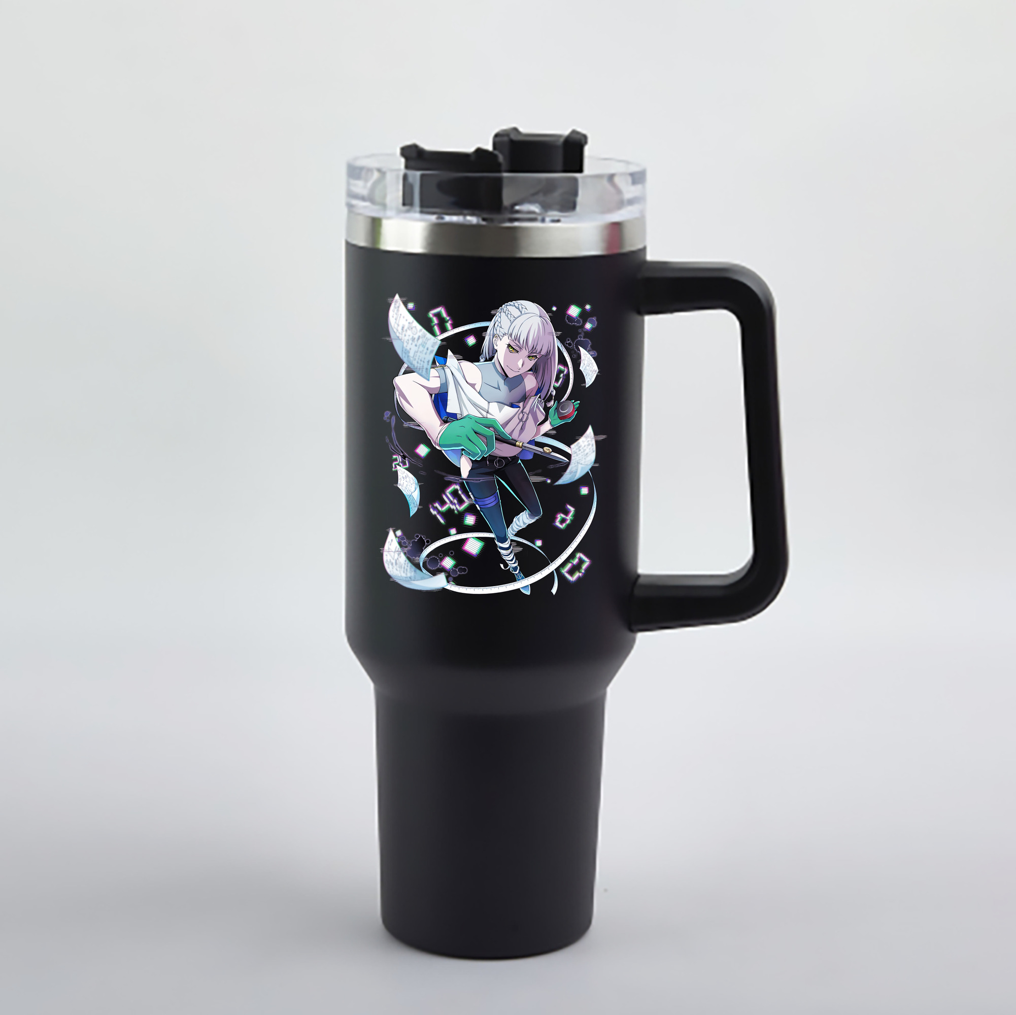 （画像用） 文豪ストレイドッグス Bungo Stray Dogs 1200mL車用タンブラー - クリスタルステッカー（プラスチックストロー付き）