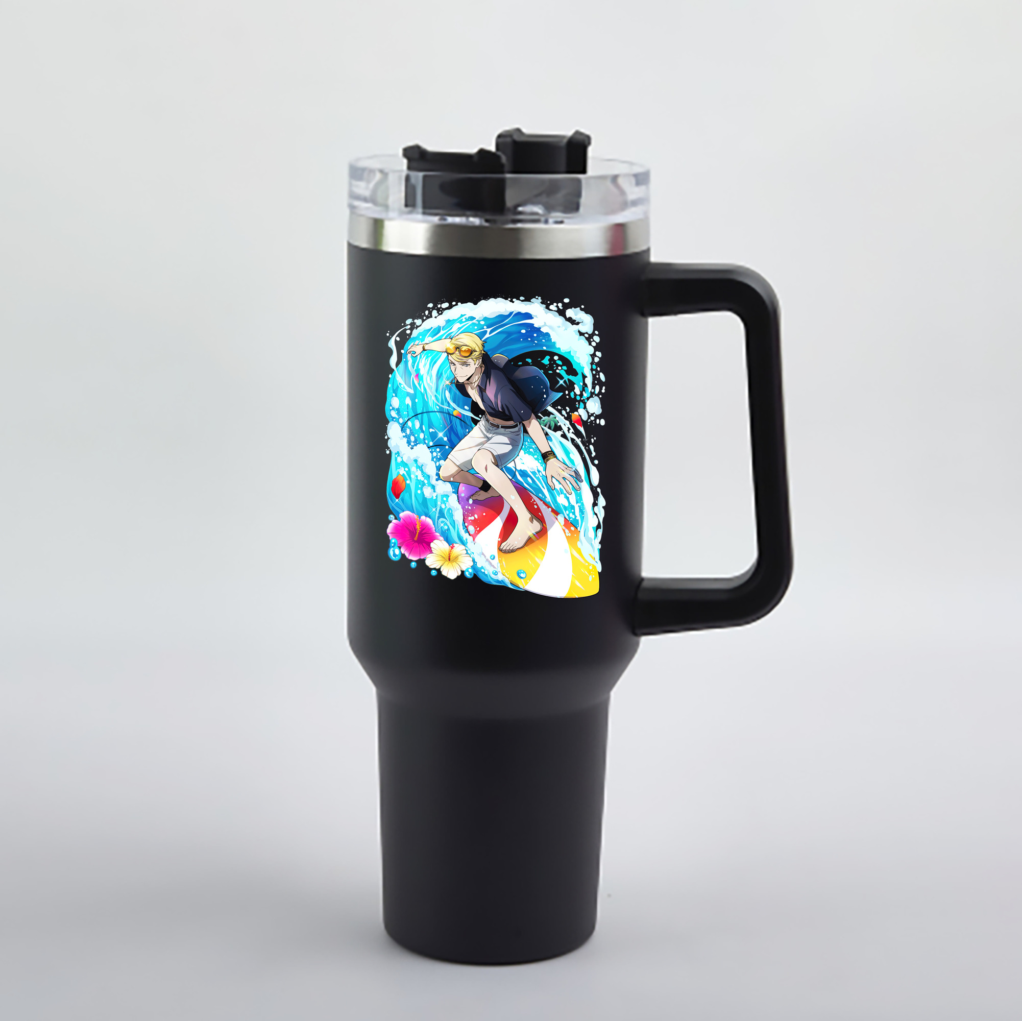 （画像用） 文豪ストレイドッグス Bungo Stray Dogs 1200mL車用タンブラー - クリスタルステッカー（プラスチックストロー付き）