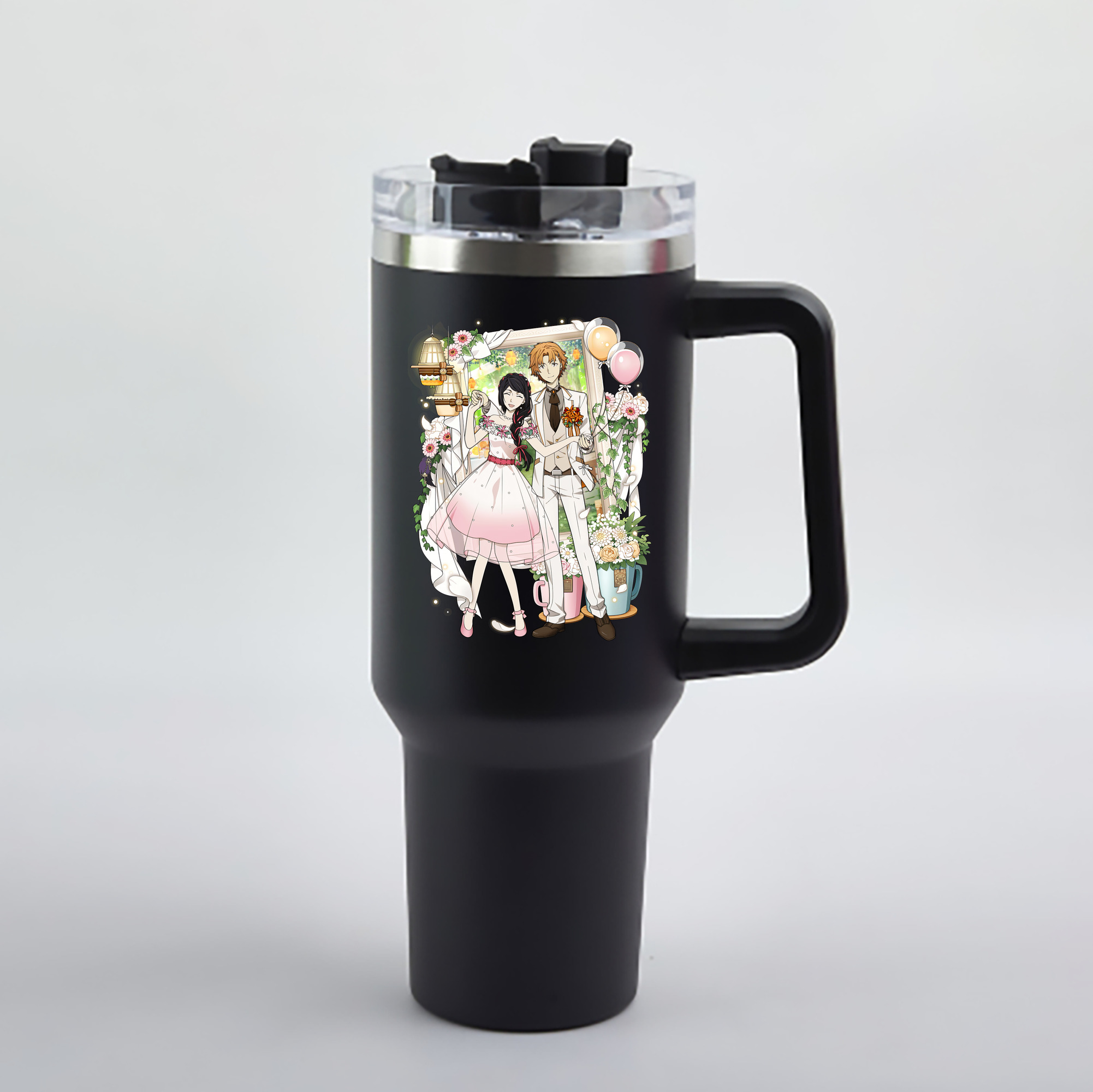 （画像用） 文豪ストレイドッグス Bungo Stray Dogs 1200mL車用タンブラー - クリスタルステッカー（プラスチックストロー付き）