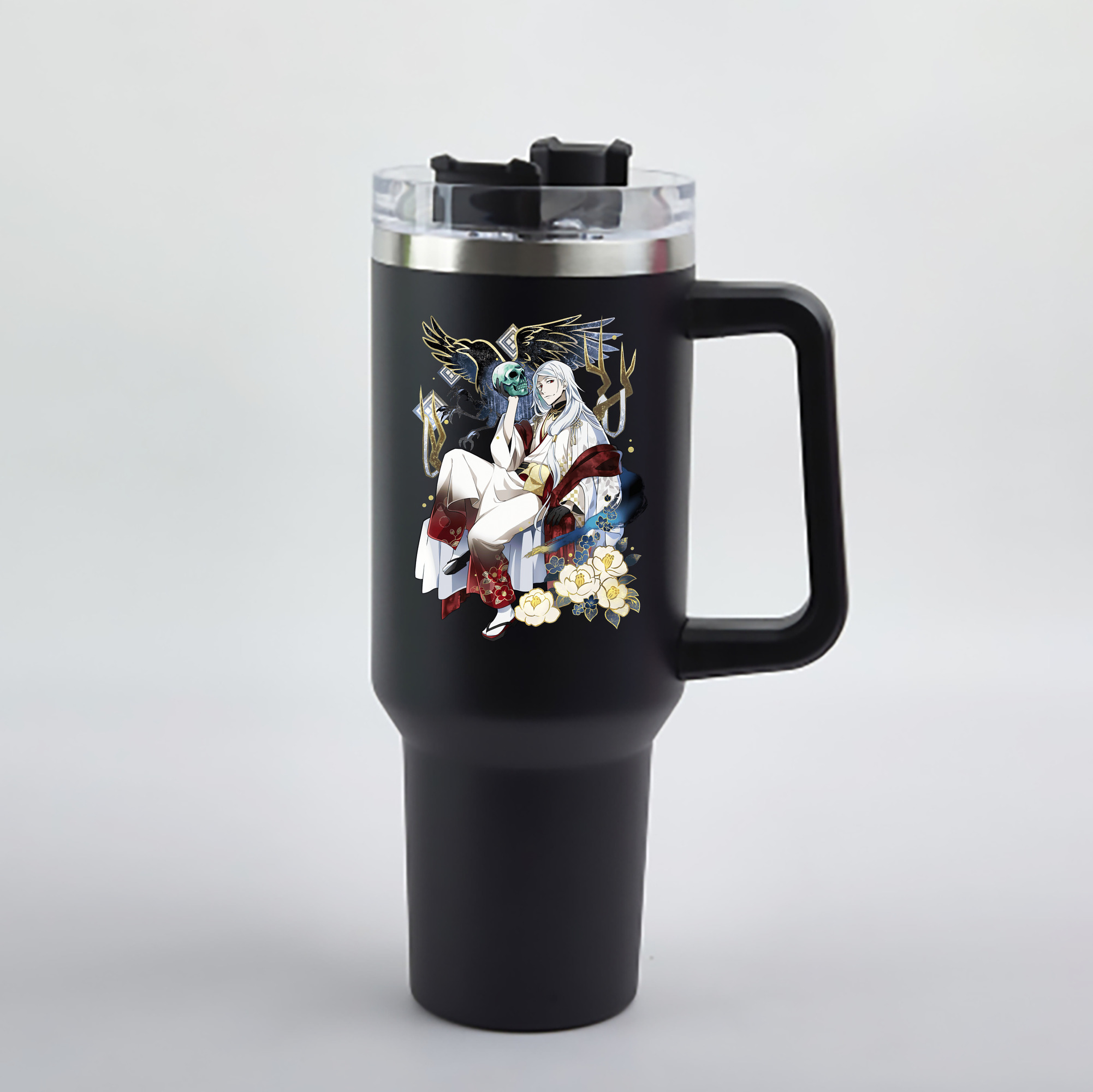 （画像用） 文豪ストレイドッグス Bungo Stray Dogs 1200mL車用タンブラー - クリスタルステッカー（プラスチックストロー付き）