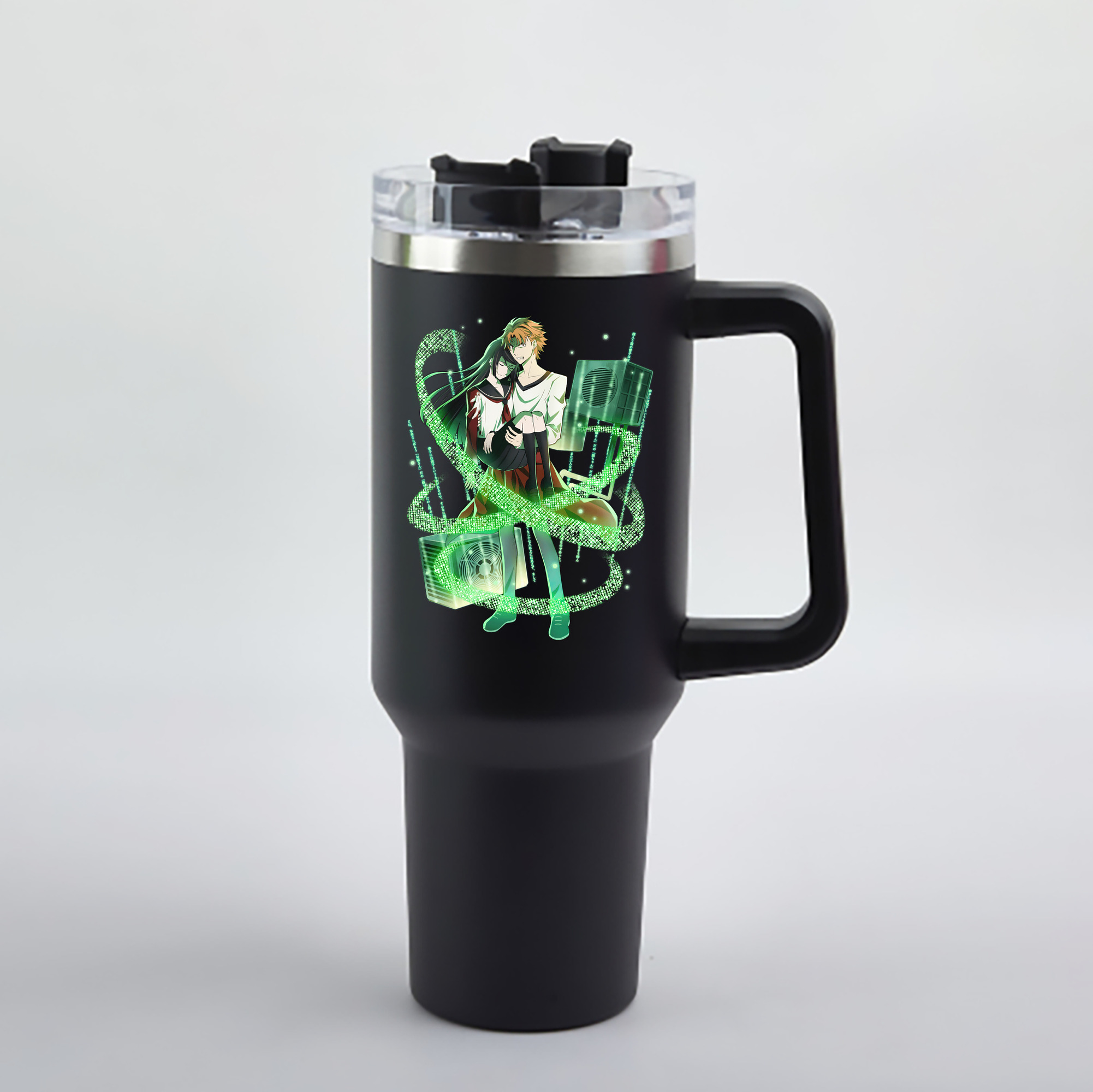 （画像用） 文豪ストレイドッグス Bungo Stray Dogs 1200mL車用タンブラー - クリスタルステッカー（プラスチックストロー付き）