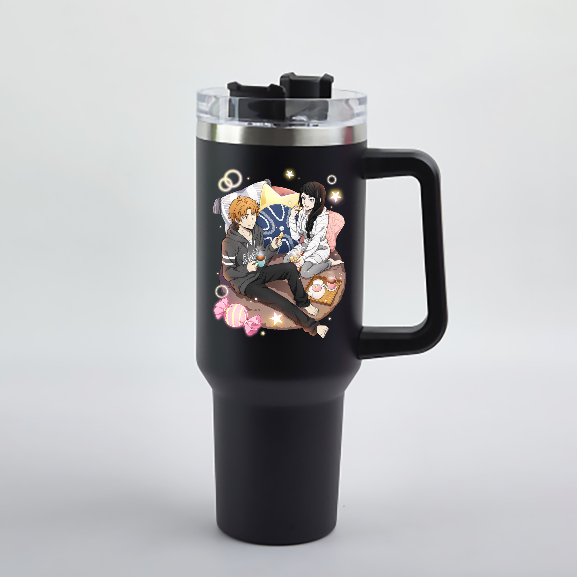 （画像用） 文豪ストレイドッグス Bungo Stray Dogs 1200mL車用タンブラー - クリスタルステッカー（プラスチックストロー付き）
