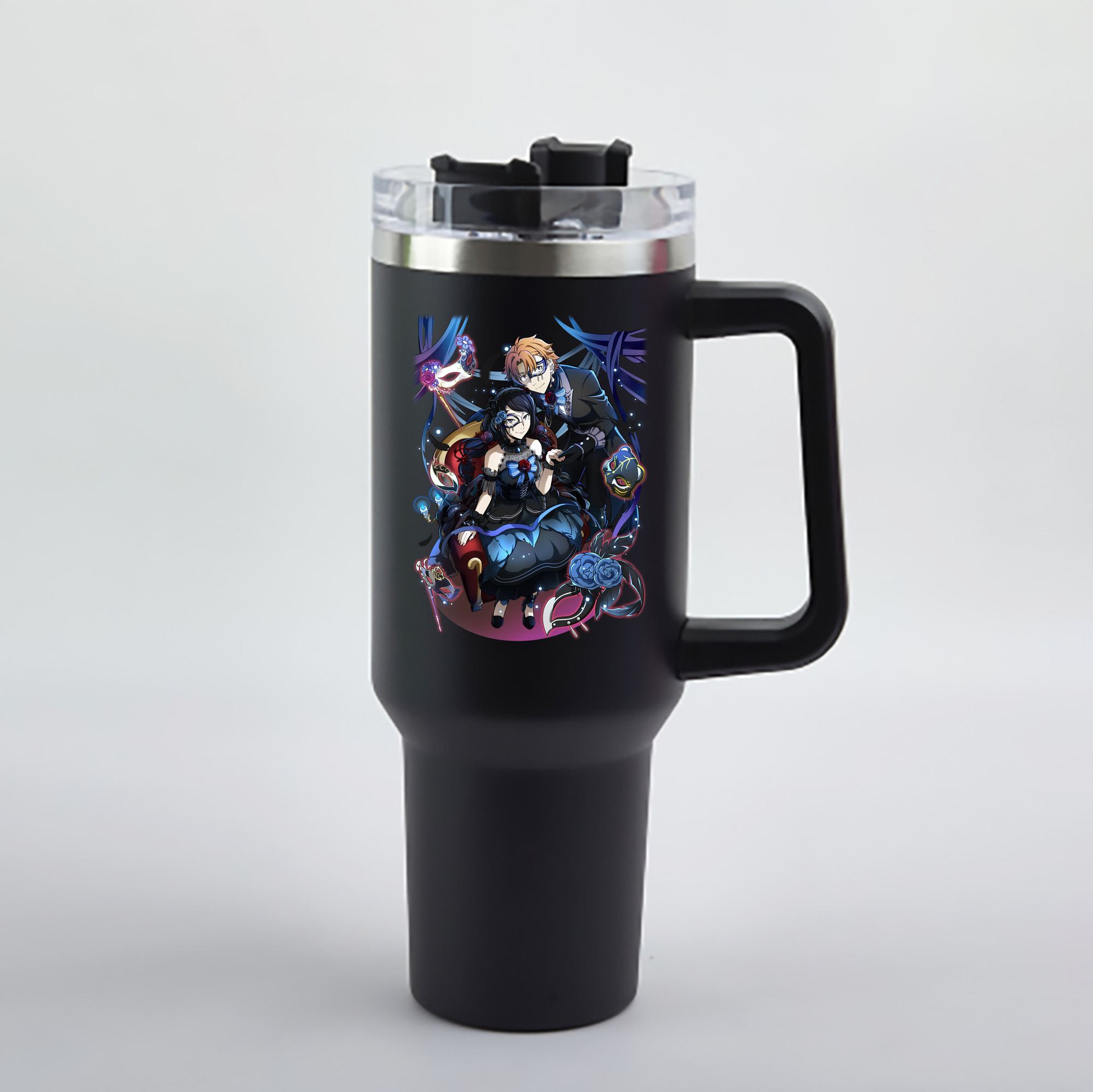 （画像用） 文豪ストレイドッグス Bungo Stray Dogs 1200mL車用タンブラー - クリスタルステッカー（プラスチックストロー付き）