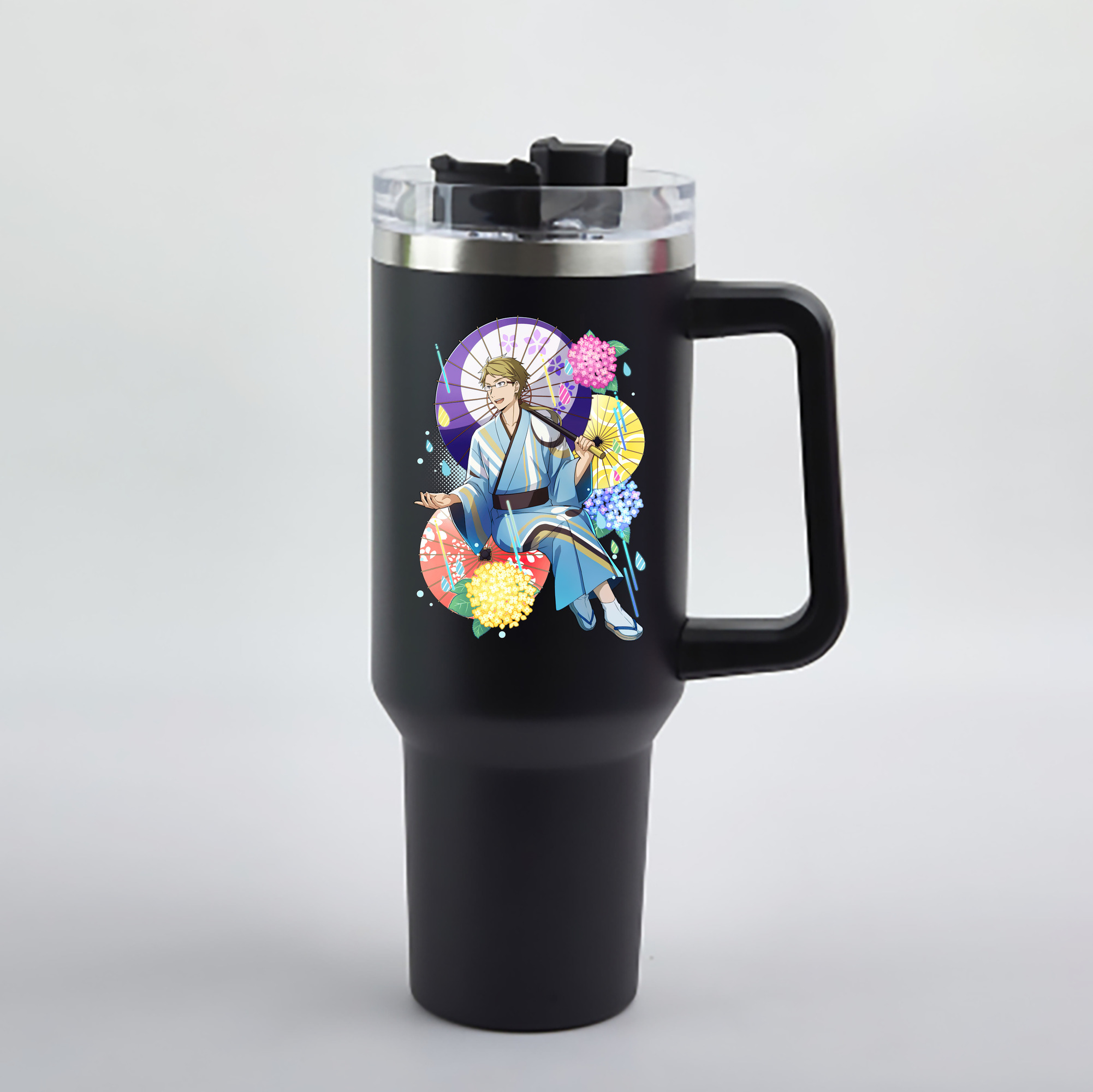 （画像用） 文豪ストレイドッグス Bungo Stray Dogs 1200mL車用タンブラー - クリスタルステッカー（プラスチックストロー付き）