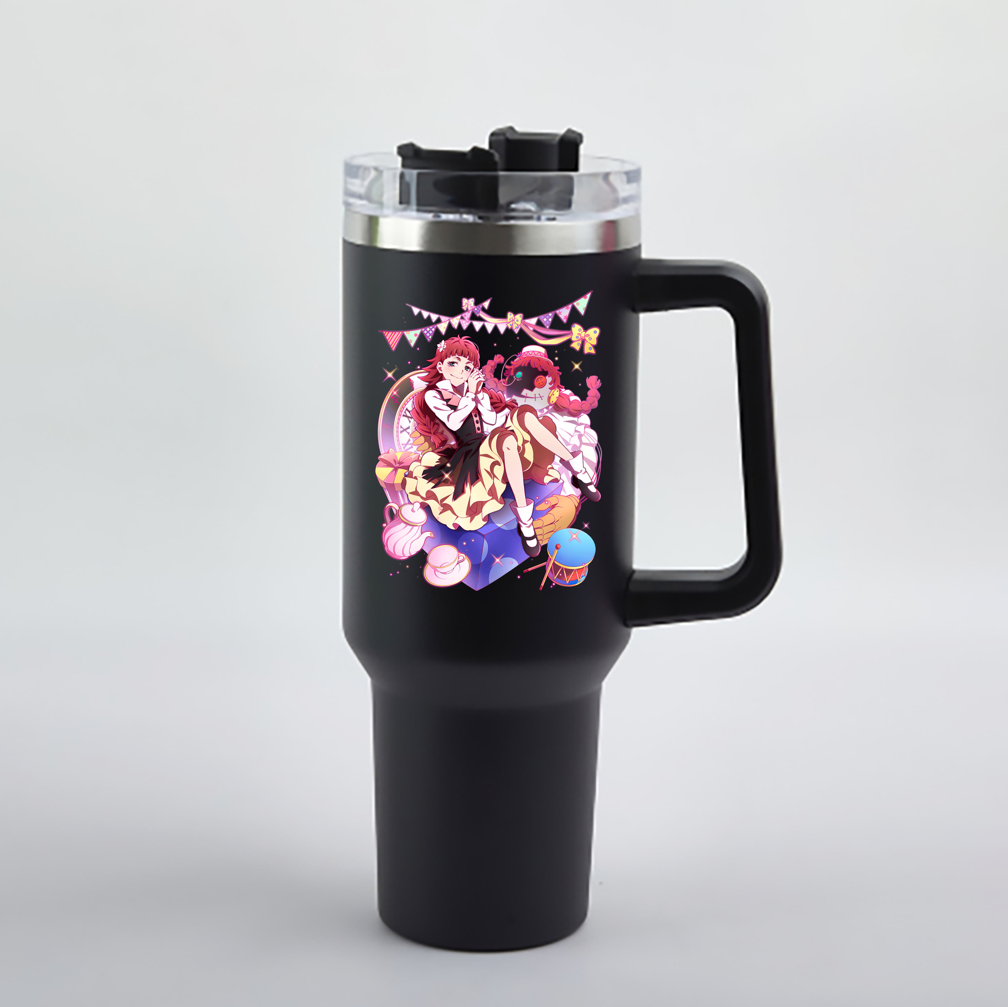 （画像用） 文豪ストレイドッグス Bungo Stray Dogs 1200mL車用タンブラー - クリスタルステッカー（プラスチックストロー付き）