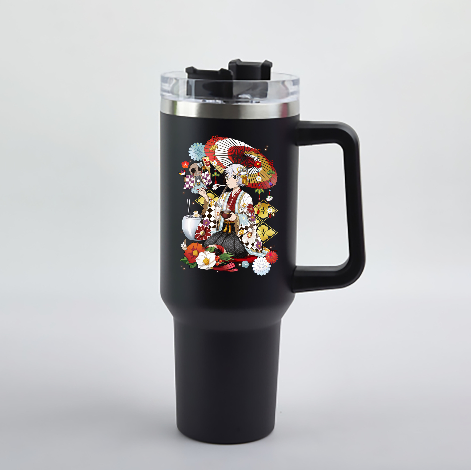 （画像用） 文豪ストレイドッグス Bungo Stray Dogs 1200mL車用タンブラー - クリスタルステッカー（プラスチックストロー付き）