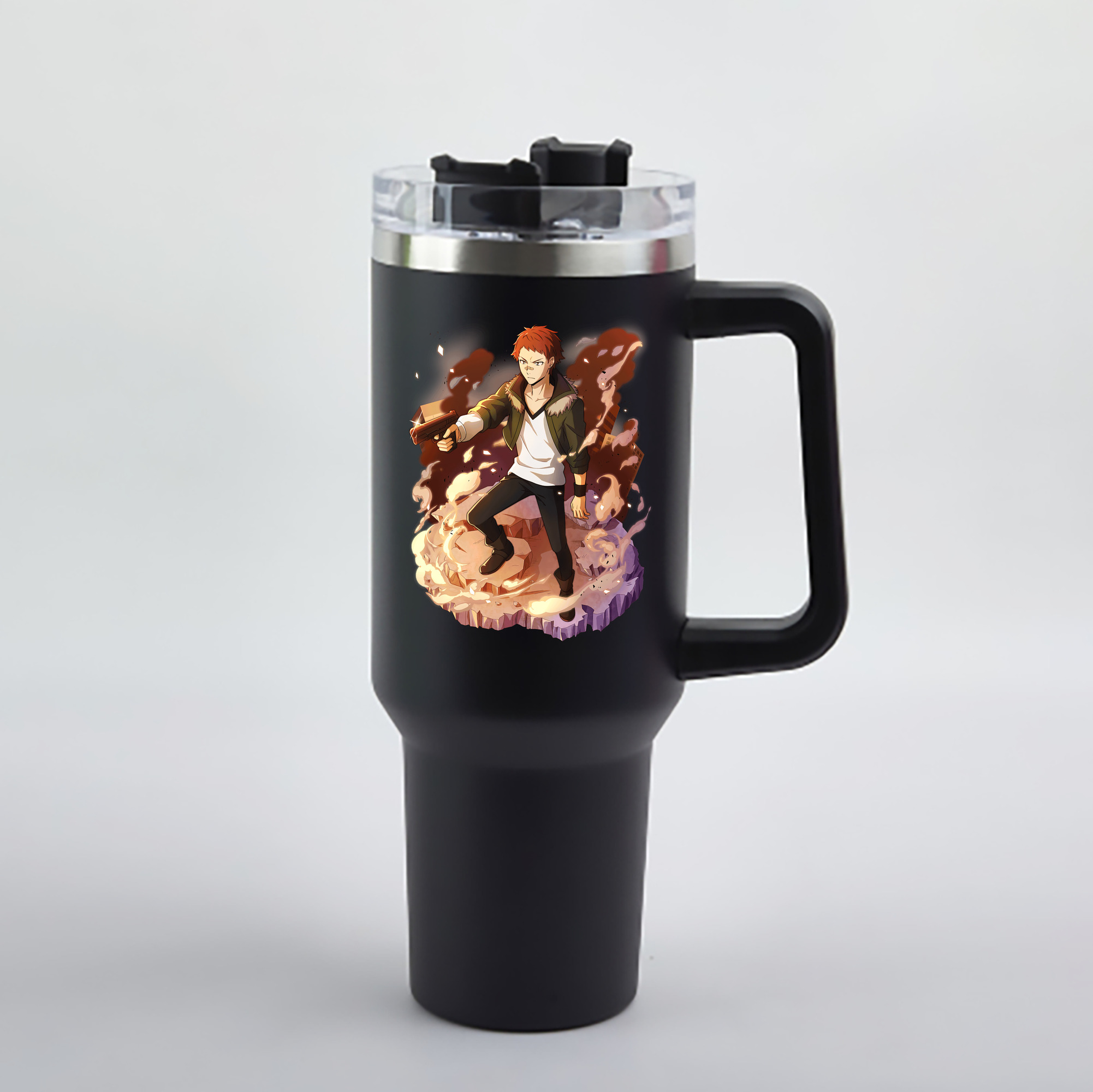（画像用） 文豪ストレイドッグス Bungo Stray Dogs 1200mL車用タンブラー - クリスタルステッカー（プラスチックストロー付き）