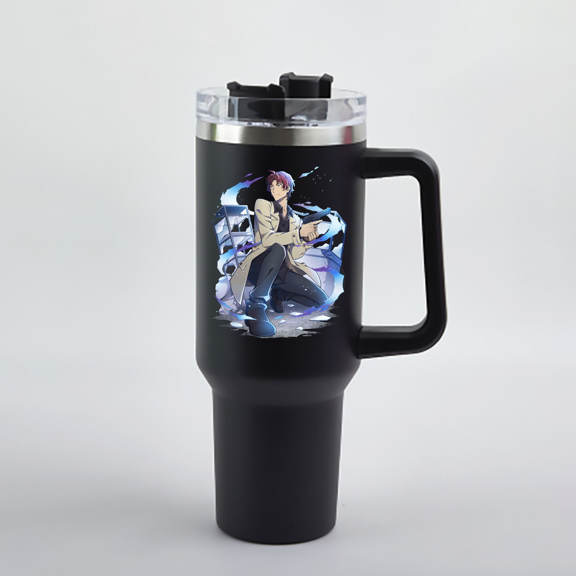 文豪ストレイドッグス Bungo Stray Dogs 1200mL車用タンブラー - クリスタルステッカー（プラスチックストロー付き）