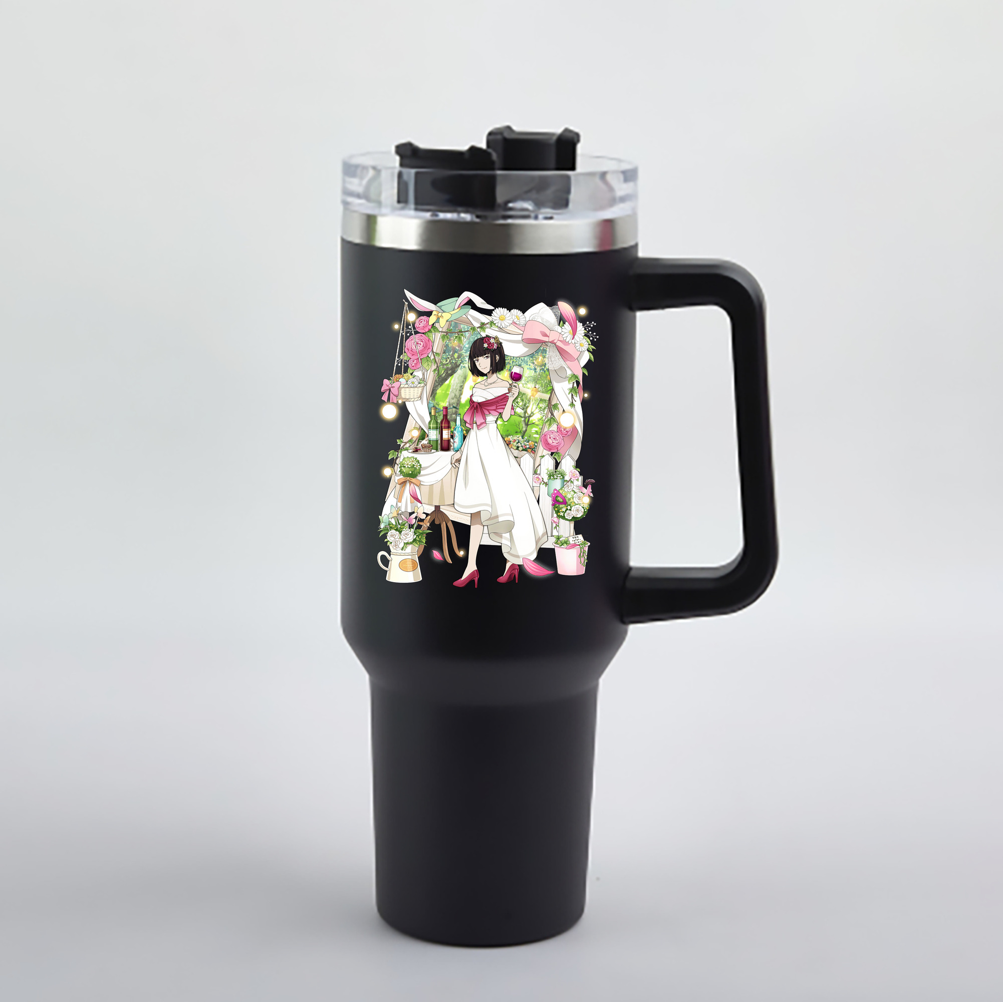 （画像用） 文豪ストレイドッグス Bungo Stray Dogs 1200mL車用タンブラー - クリスタルステッカー（プラスチックストロー付き）