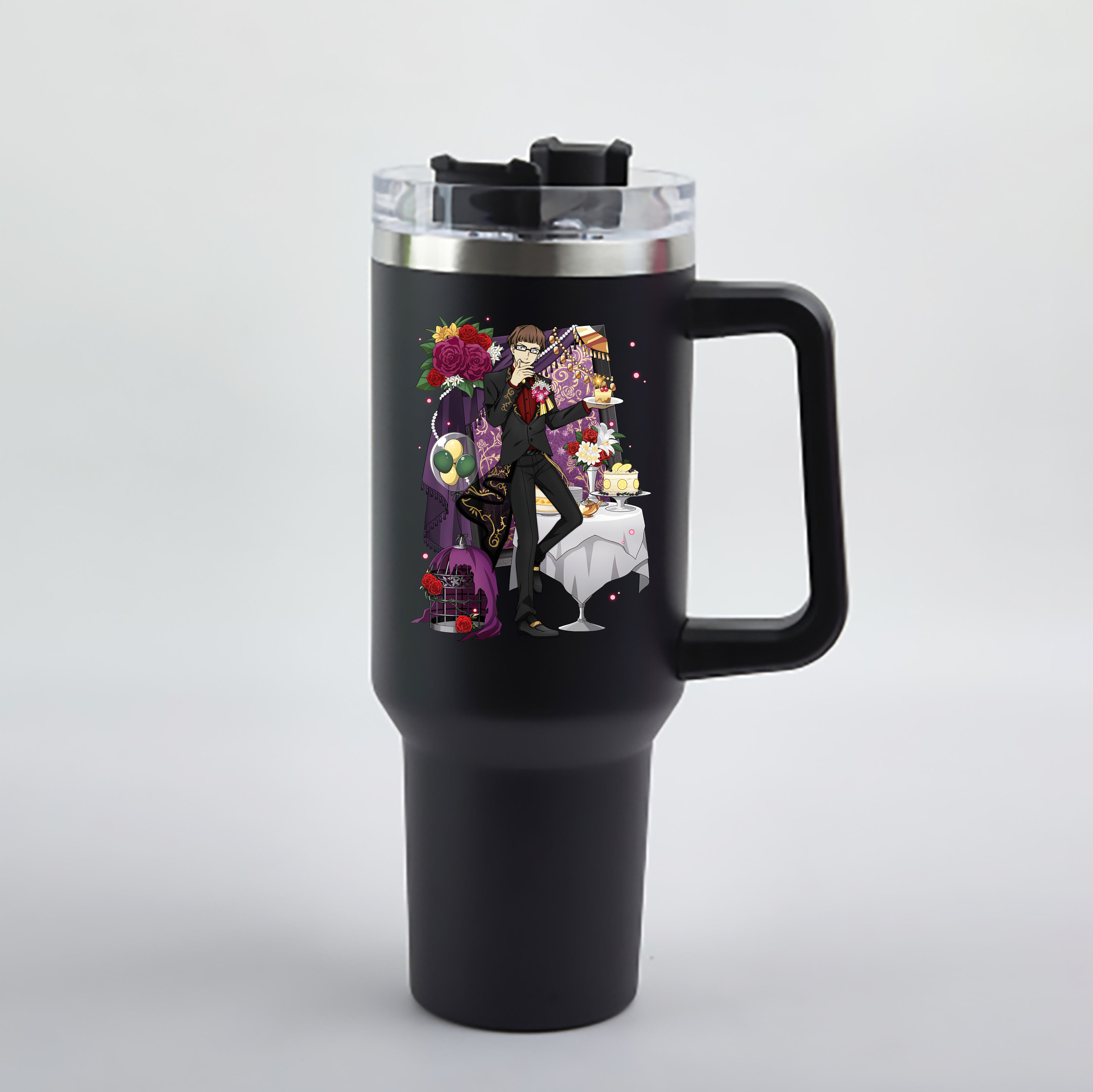 （画像用） 文豪ストレイドッグス Bungo Stray Dogs 1200mL車用タンブラー - クリスタルステッカー（プラスチックストロー付き）