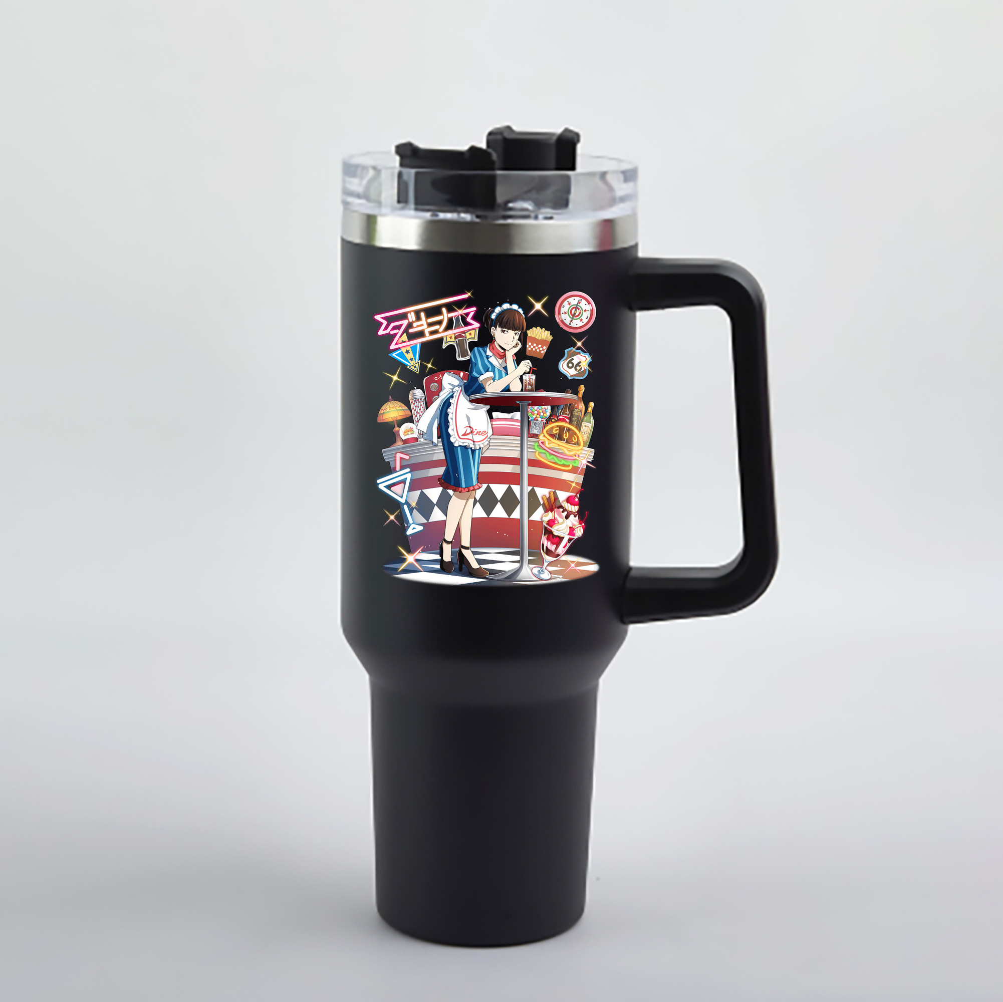 （画像用） 文豪ストレイドッグス Bungo Stray Dogs 1200mL車用タンブラー - クリスタルステッカー（プラスチックストロー付き）