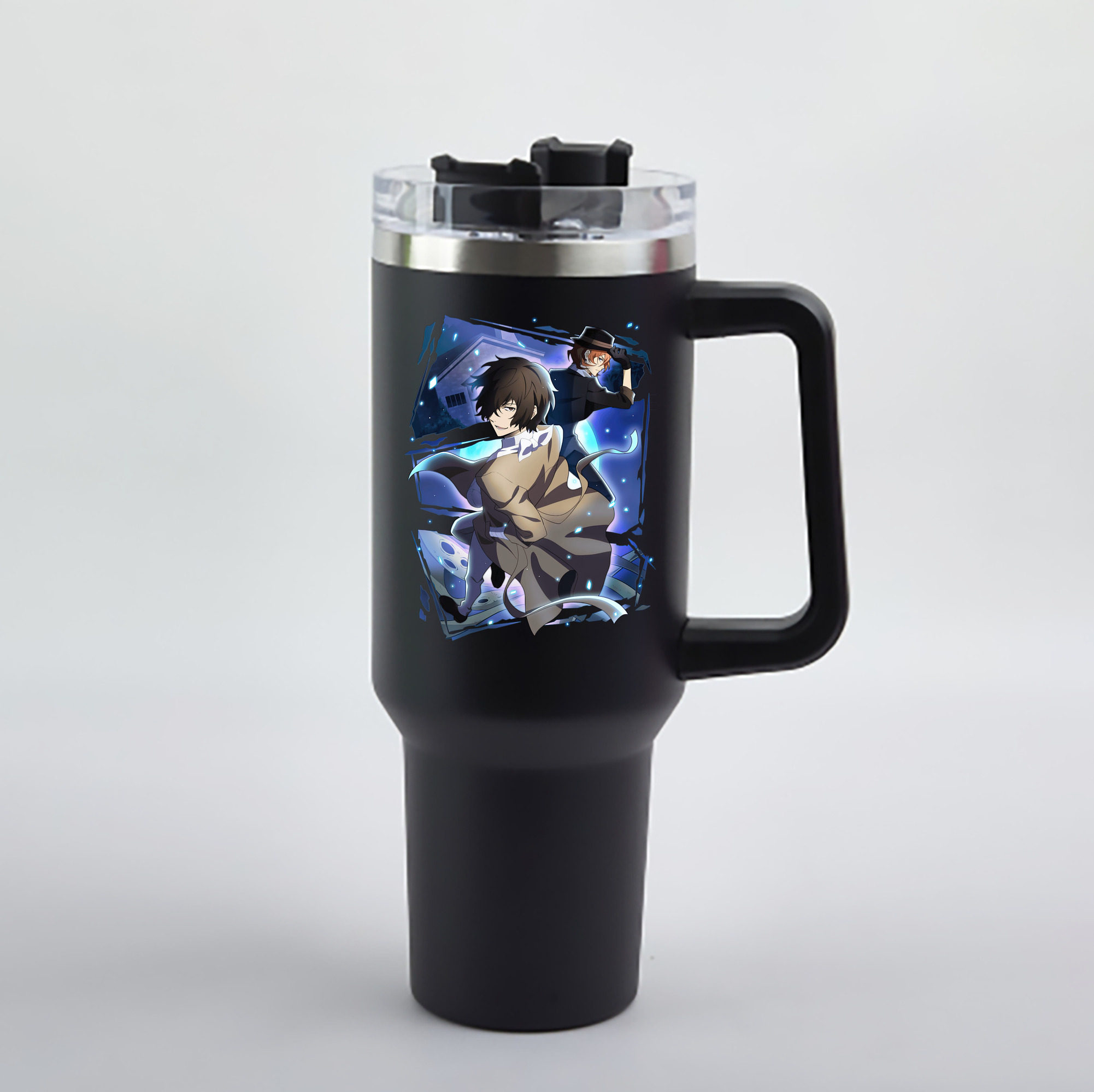 （画像用） 文豪ストレイドッグス Bungo Stray Dogs 1200mL車用タンブラー - クリスタルステッカー（プラスチックストロー付き）