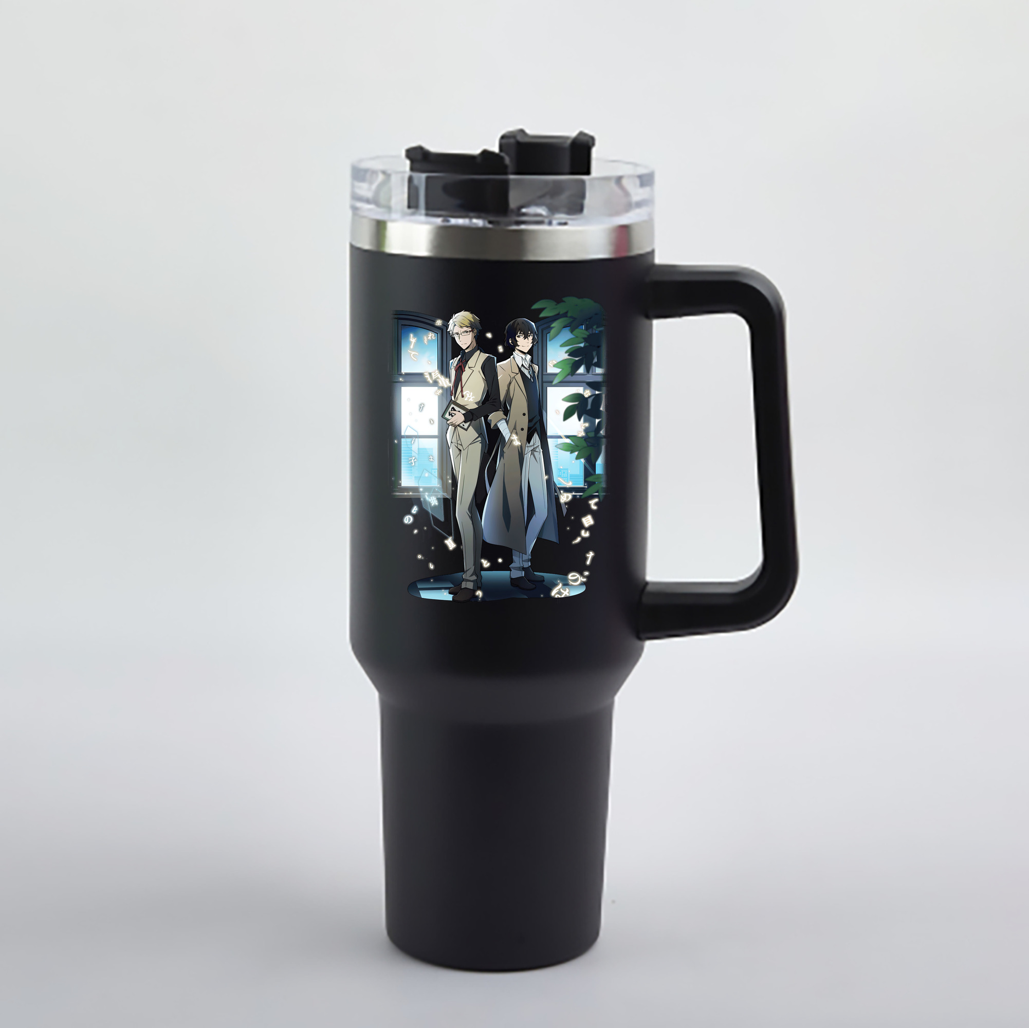 （画像用） 文豪ストレイドッグス Bungo Stray Dogs 1200mL車用タンブラー - クリスタルステッカー（プラスチックストロー付き）