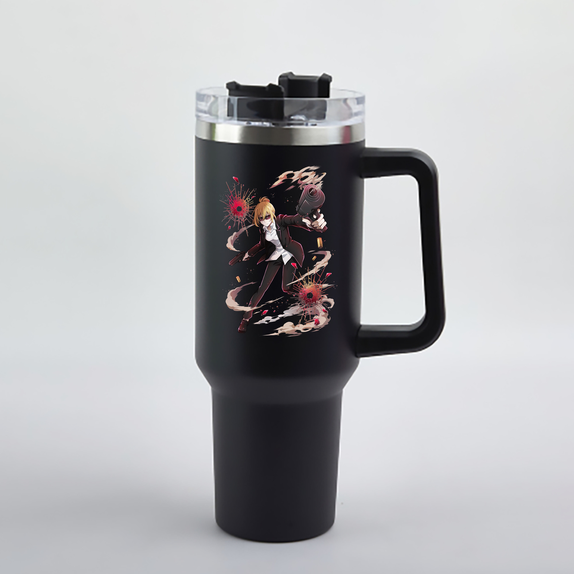 （画像用） 文豪ストレイドッグス Bungo Stray Dogs 1200mL車用タンブラー - クリスタルステッカー（プラスチックストロー付き）