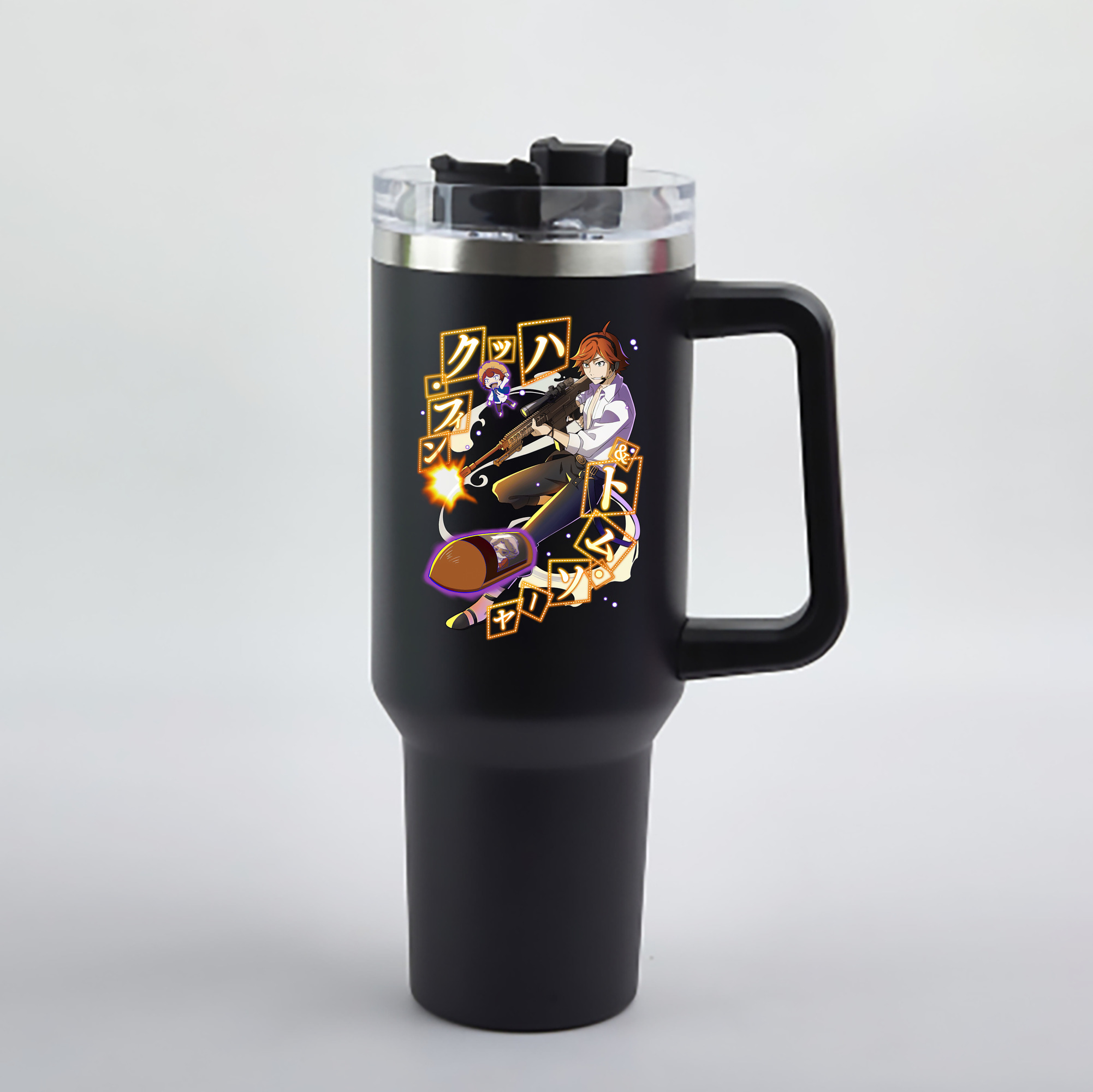 （画像用） 文豪ストレイドッグス Bungo Stray Dogs 1200mL車用タンブラー - クリスタルステッカー（プラスチックストロー付き）