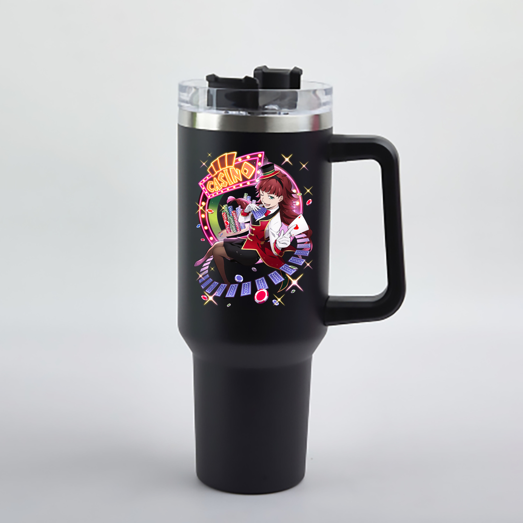 （画像用） 文豪ストレイドッグス Bungo Stray Dogs 1200mL車用タンブラー - クリスタルステッカー（プラスチックストロー付き）