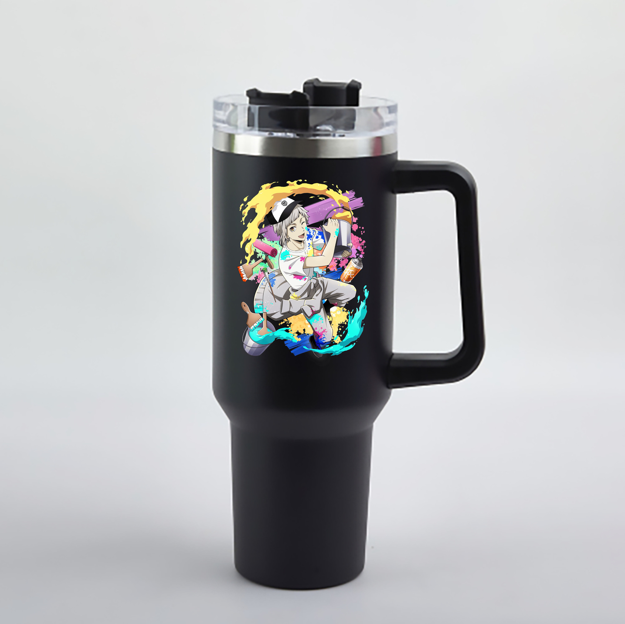 （画像用） 文豪ストレイドッグス Bungo Stray Dogs 1200mL車用タンブラー - クリスタルステッカー（プラスチックストロー付き）