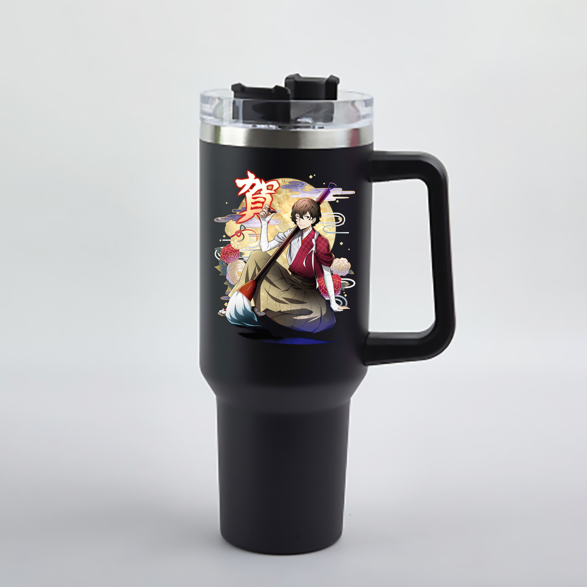 （画像用） 文豪ストレイドッグス Bungo Stray Dogs 1200mL車用タンブラー - クリスタルステッカー（プラスチックストロー付き）