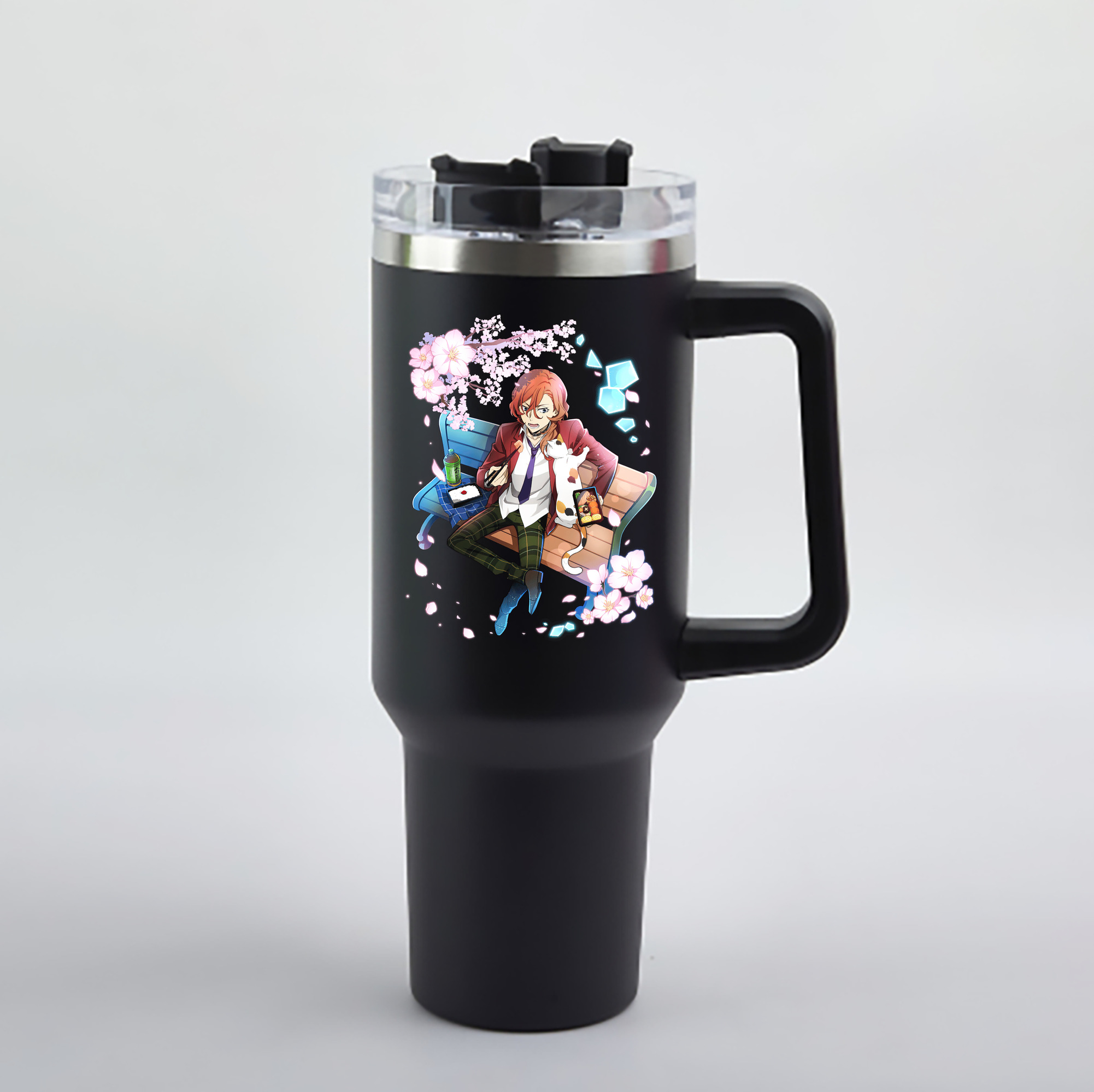 （画像用） 文豪ストレイドッグス Bungo Stray Dogs 1200mL車用タンブラー - クリスタルステッカー（プラスチックストロー付き）