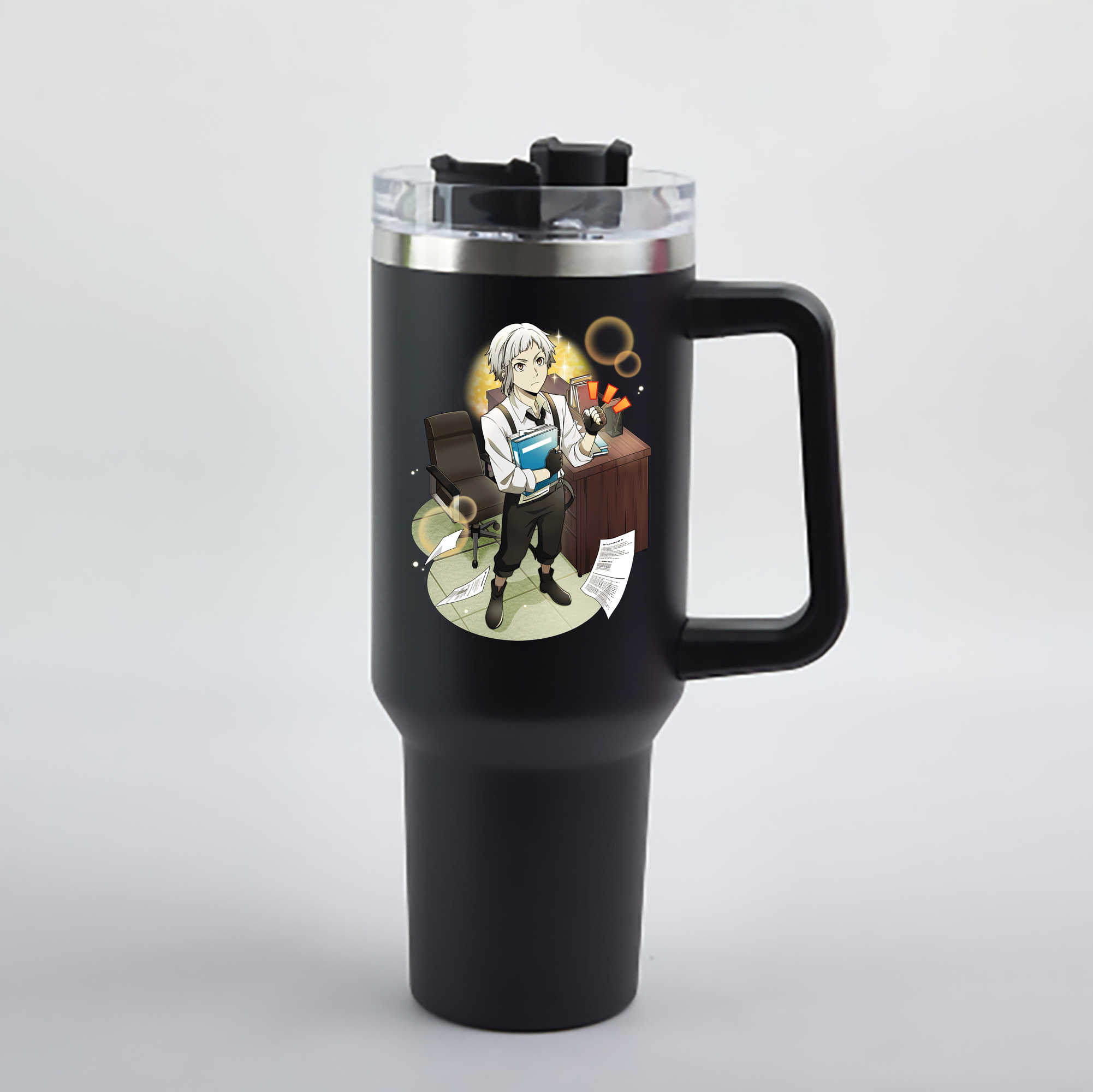 （画像用） 文豪ストレイドッグス Bungo Stray Dogs 1200mL車用タンブラー - クリスタルステッカー（プラスチックストロー付き）