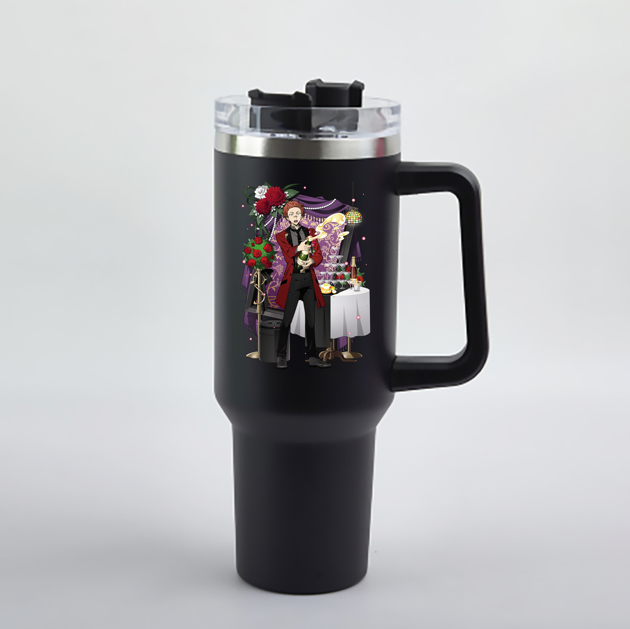 （画像用） 文豪ストレイドッグス Bungo Stray Dogs 1200mL車用タンブラー - クリスタルステッカー（プラスチックストロー付き）